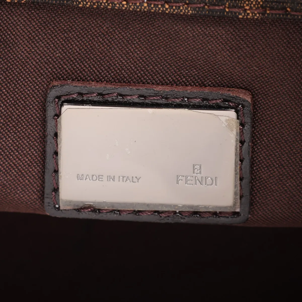 Zucca Canvas x Leather Shoulder Bag, Brown — view 10