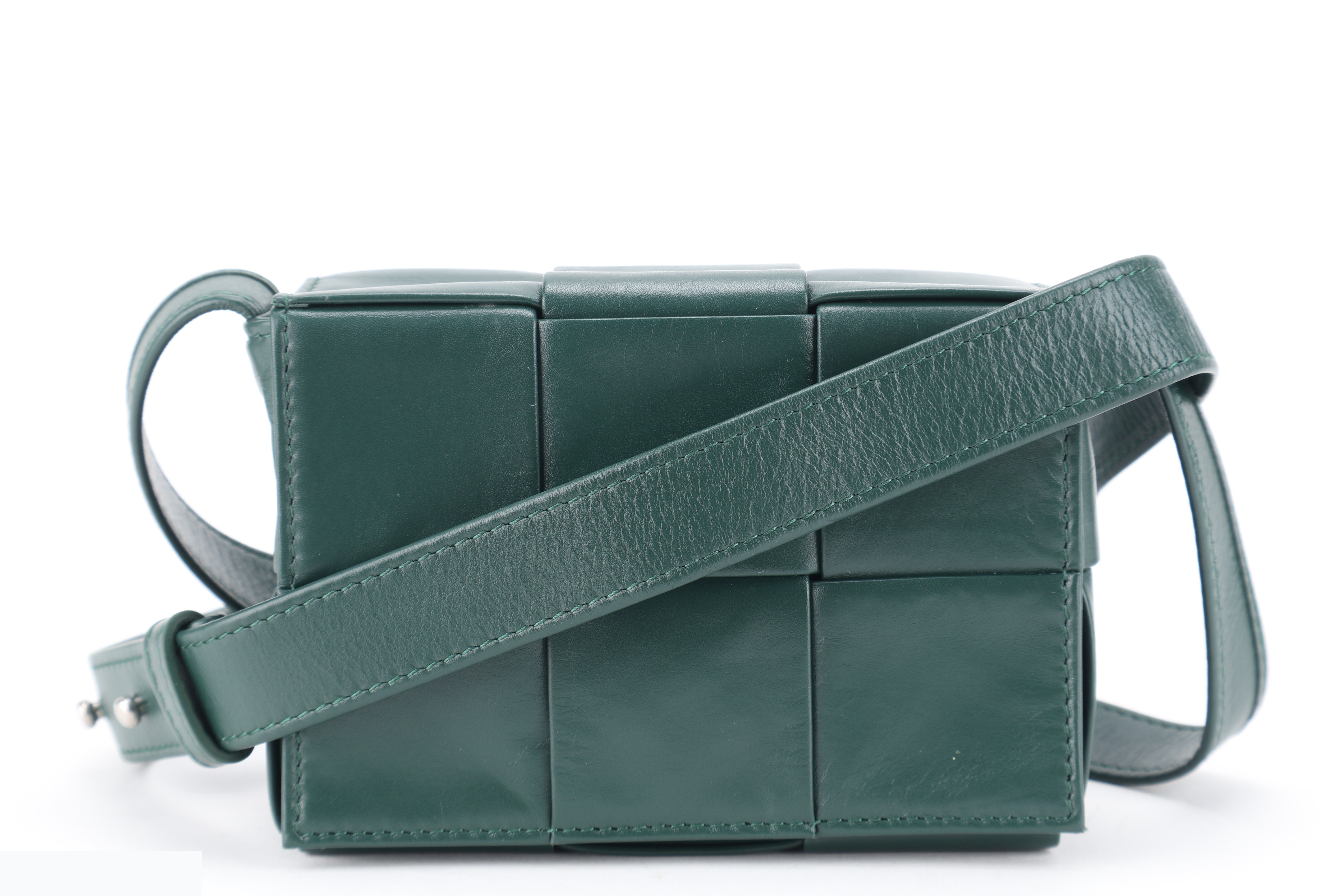 CASSETTE MINI GREEN LEATHER CROSSBODY — view 2