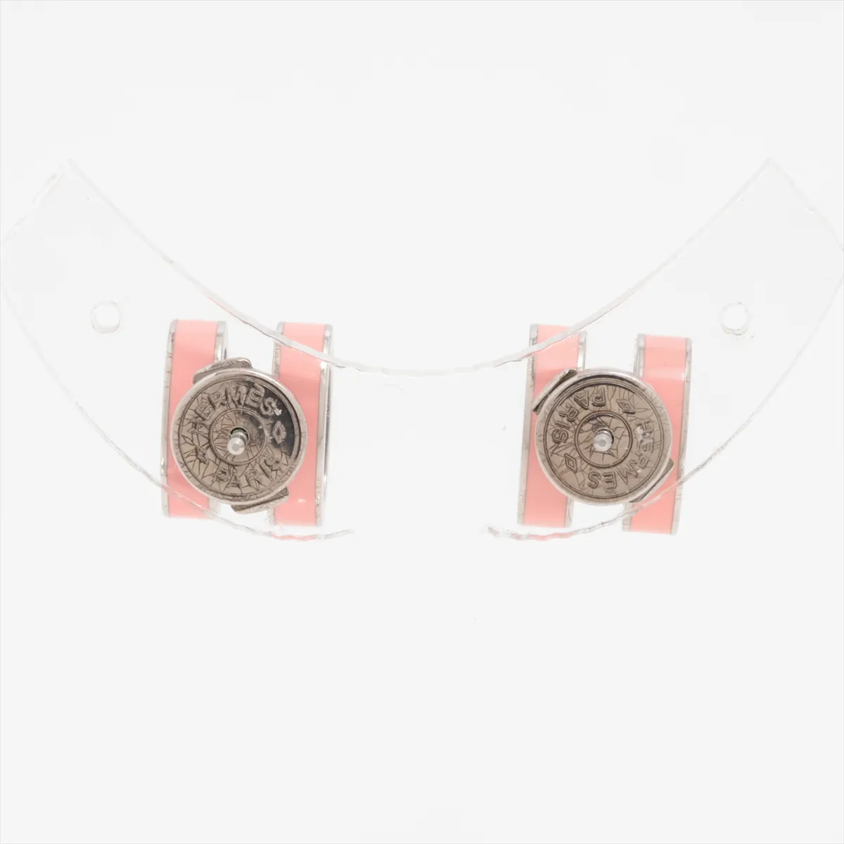 Pop H earrings (for both ears) GP pink x silver — view 3