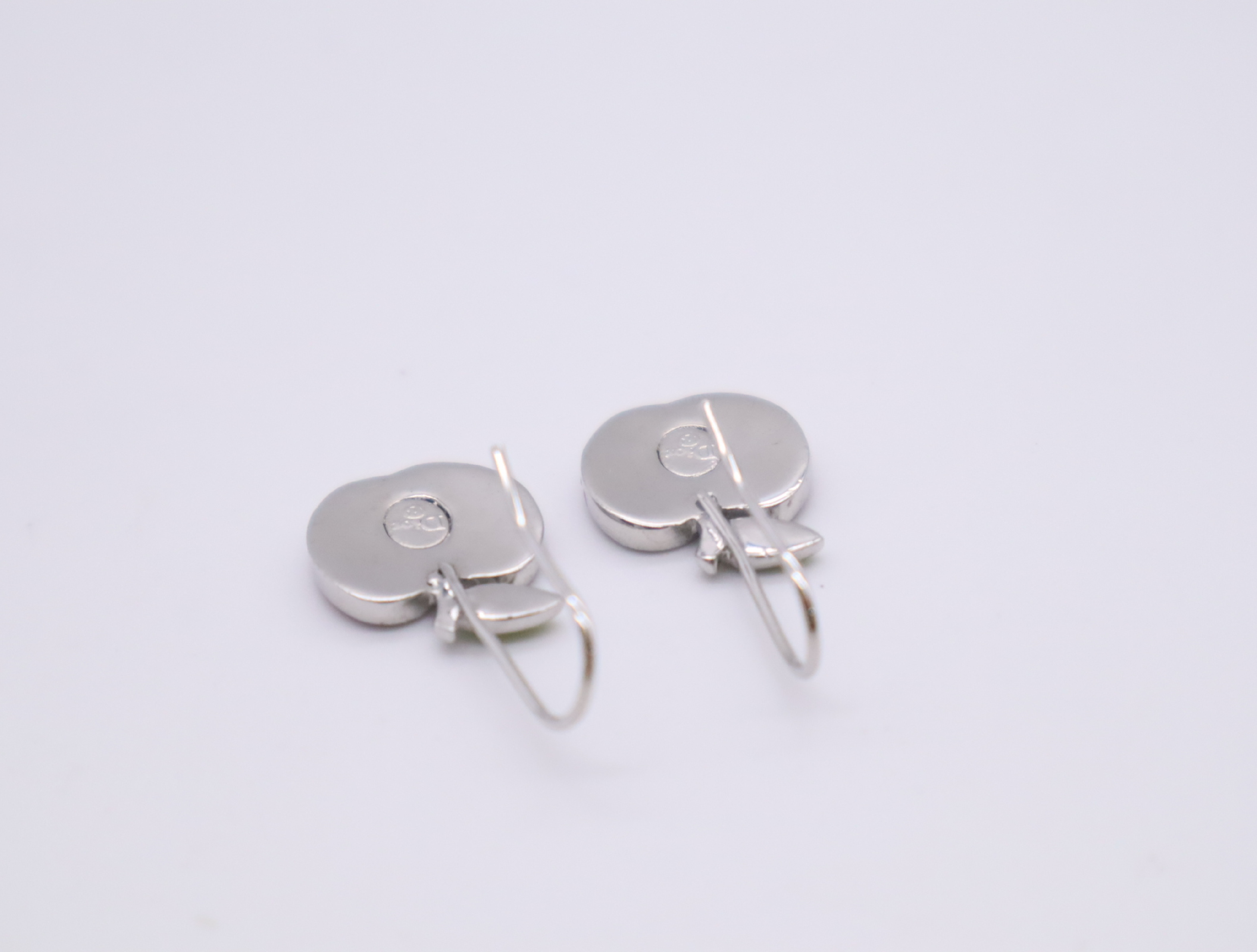 Metal/Enamel Apple Motif Hook Earrings — view 4