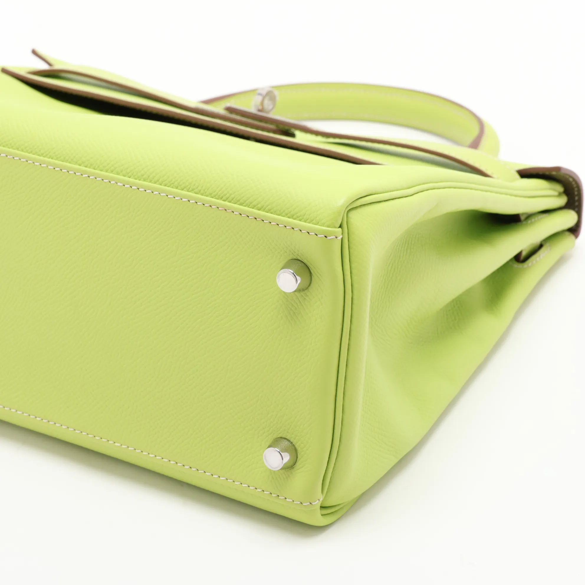 [Individually packaged] Hermes Kelly 32 Retournée Verso Veau Epsom Kiwi x Canopy Silver Hardware O: 2011 — view 3