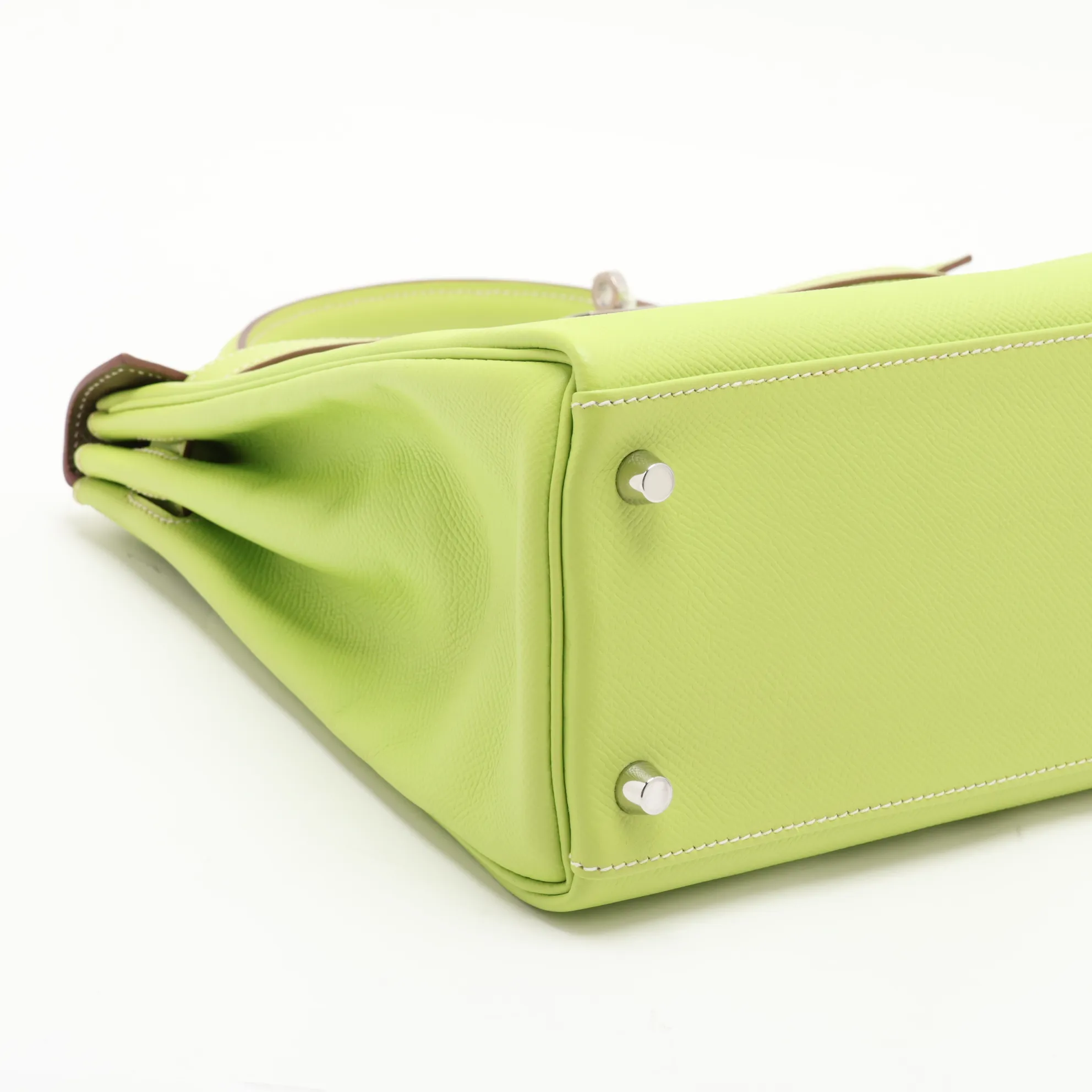 [Individually packaged] Hermes Kelly 32 Retournée Verso Veau Epsom Kiwi x Canopy Silver Hardware O: 2011 — view 4