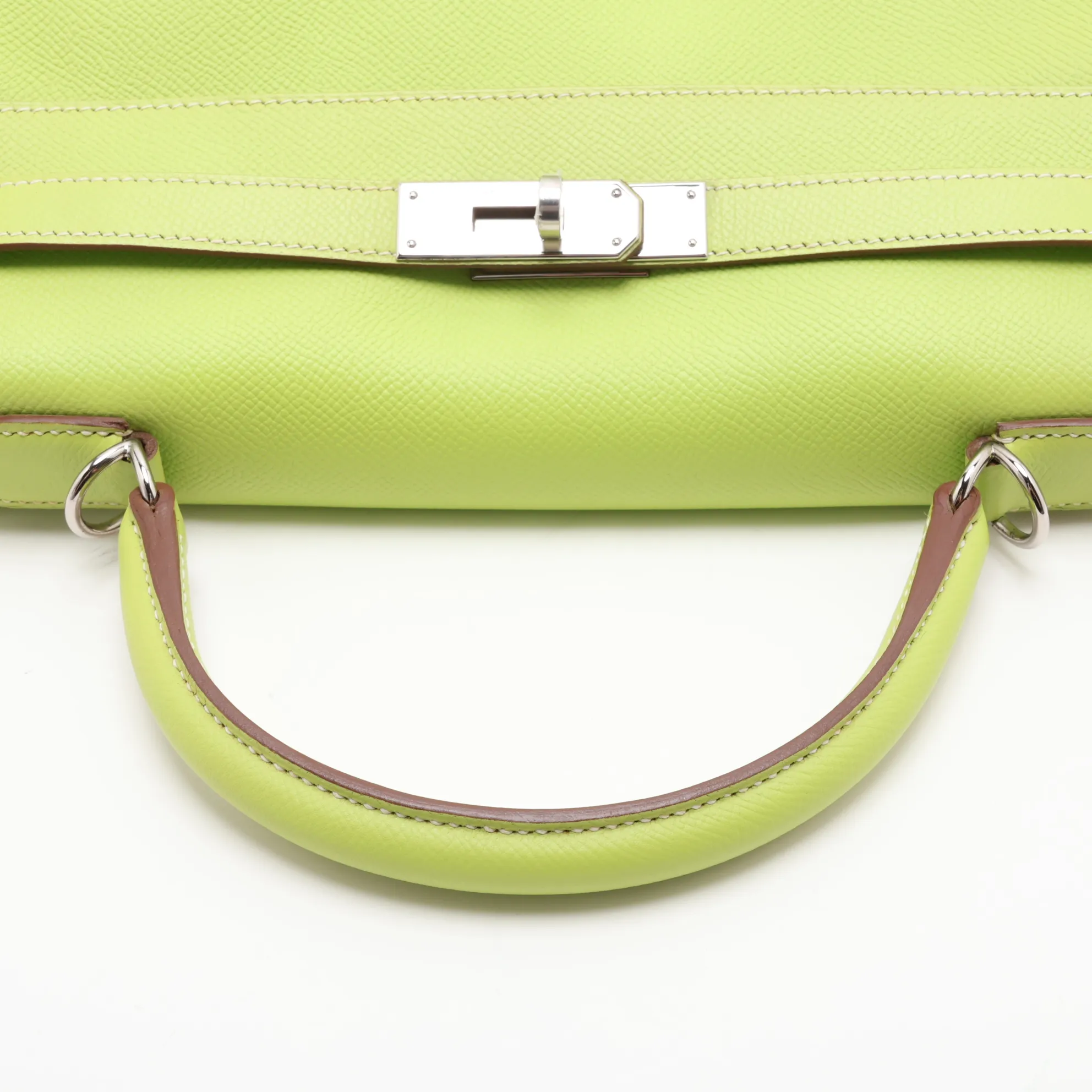 [Individually packaged] Hermes Kelly 32 Retournée Verso Veau Epsom Kiwi x Canopy Silver Hardware O: 2011 — view 5