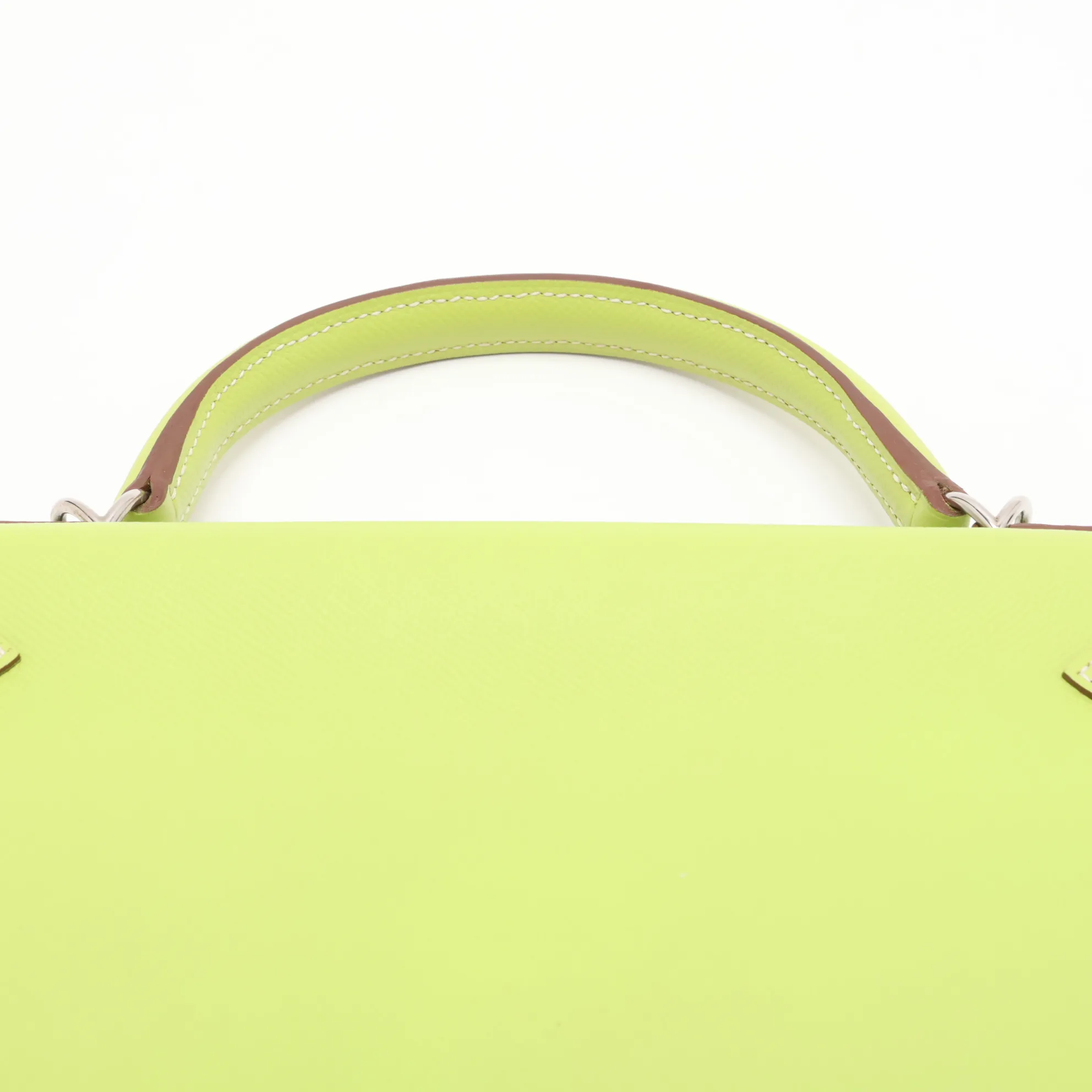 [Individually packaged] Hermes Kelly 32 Retournée Verso Veau Epsom Kiwi x Canopy Silver Hardware O: 2011 — view 6