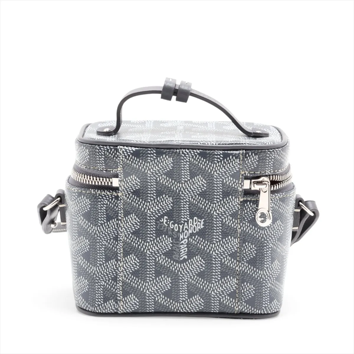 Muse Nano Vanity PVC x Leather 2-Way Vanity Bag, Gray — view 2