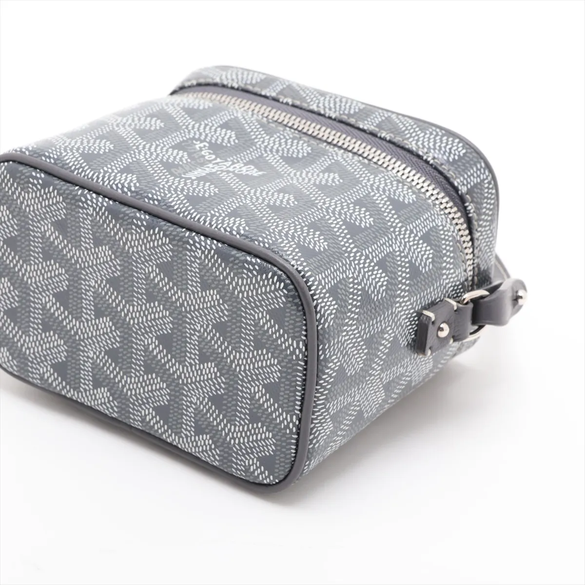 Muse Nano Vanity PVC x Leather 2-Way Vanity Bag, Gray — view 3