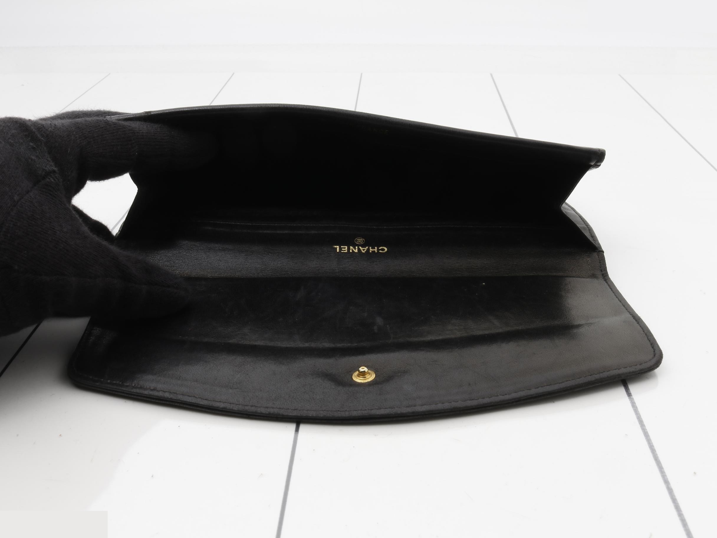 lambskin long wallet — view 4