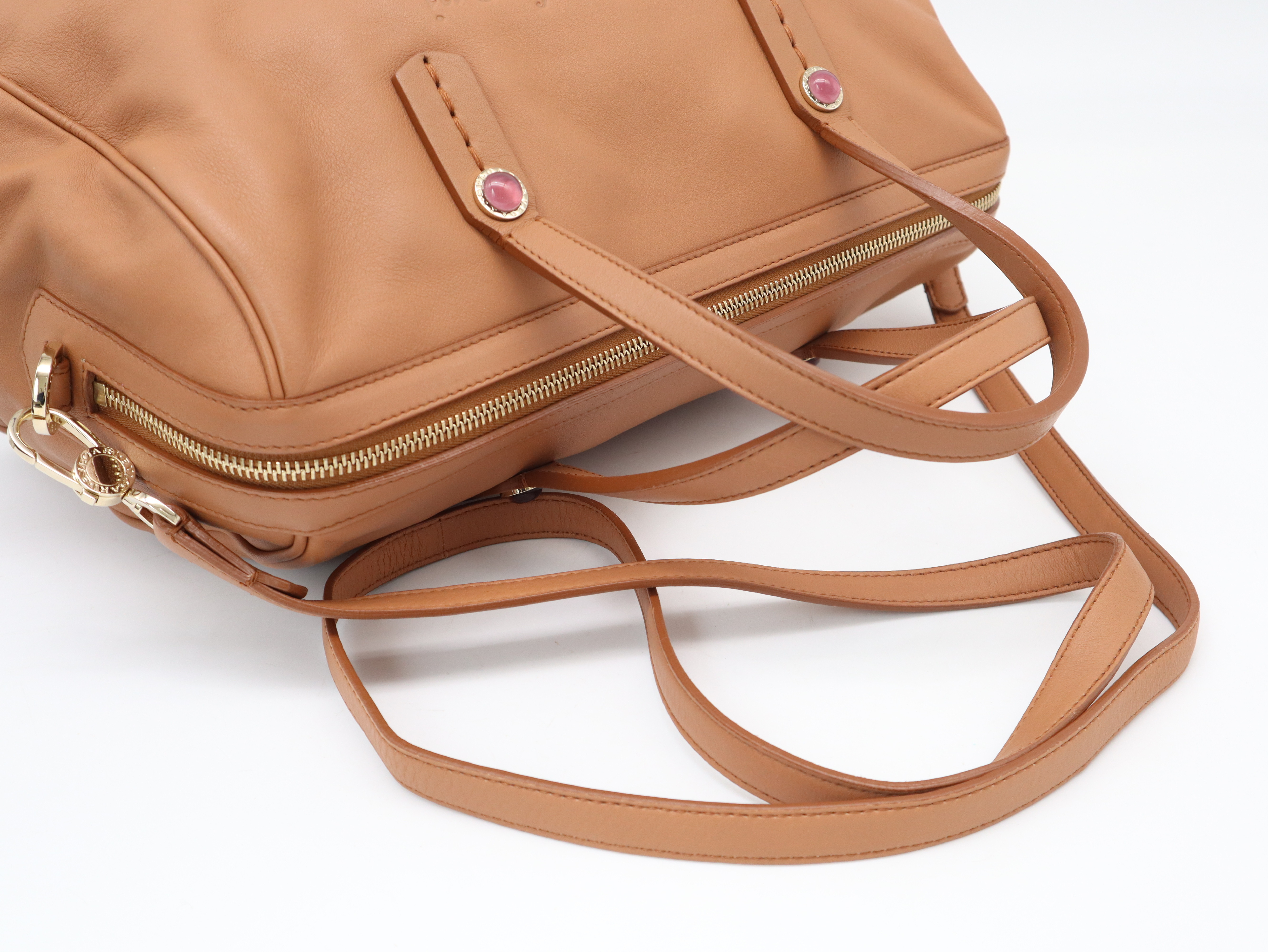 Leather Collezione Tote Bag with Shoulder Strap, Scarf, and Dust Bag (Handbag) — view 6