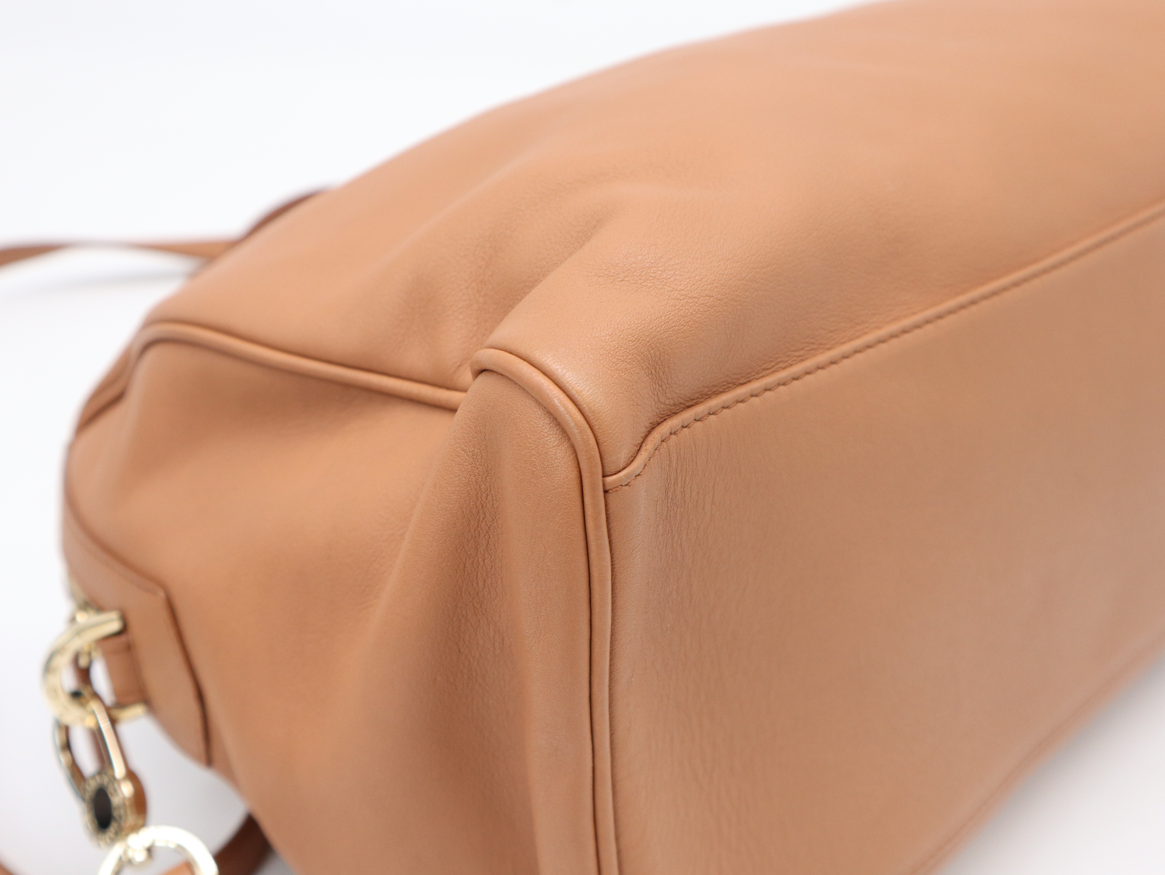 Leather Collezione Tote Bag with Shoulder Strap, Scarf, and Dust Bag (Handbag) — view 9