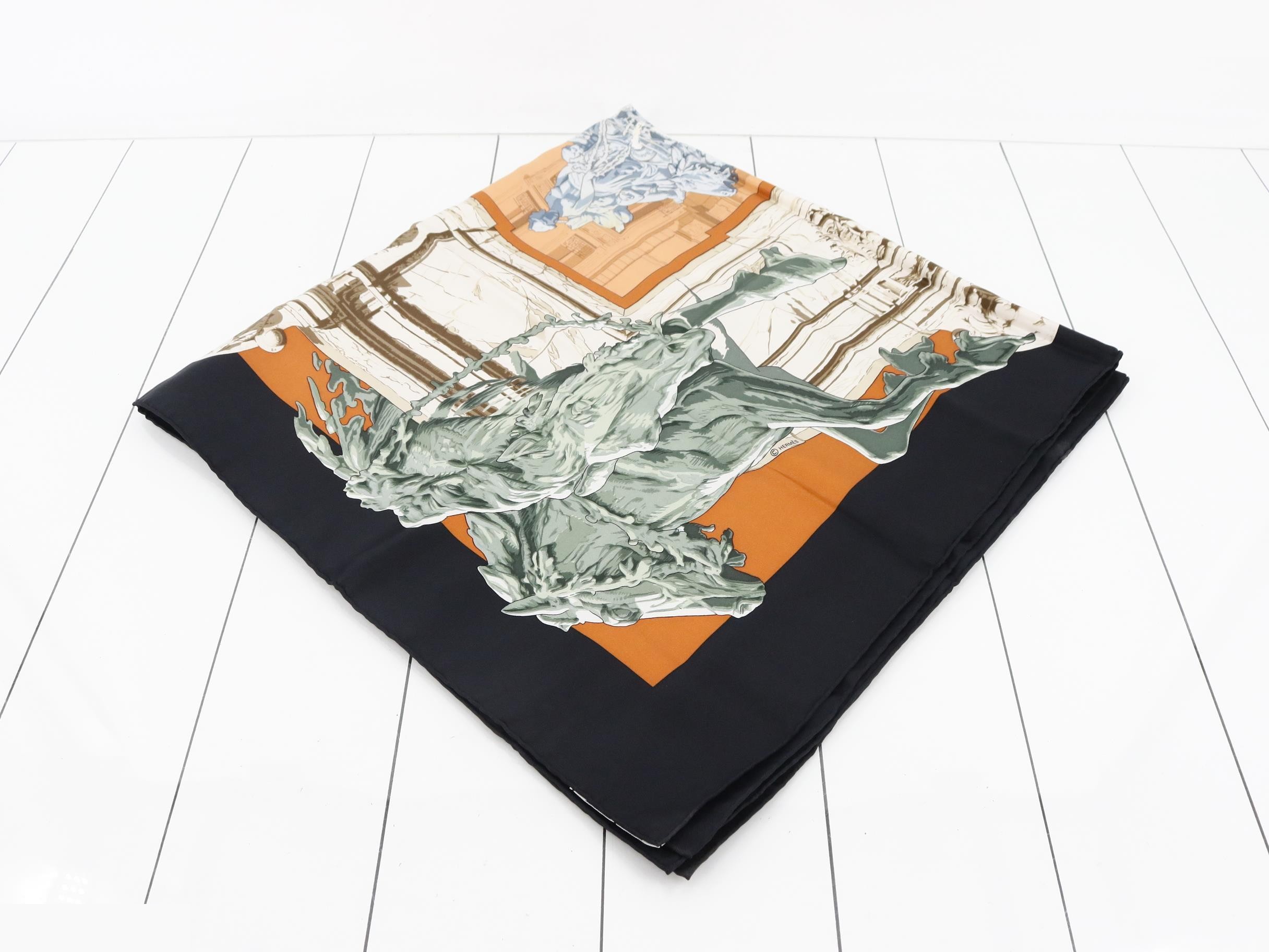 Carre 90 Silk Bartholdi Fountain Scarf — view 2