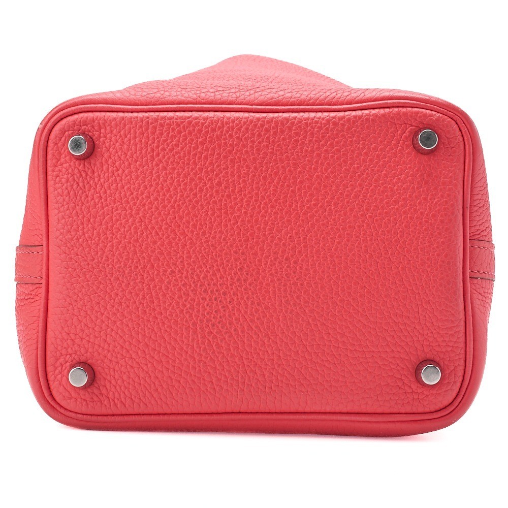 Picotin Lock PM, Taurillon Clemence leather, Red, Silver hardware, P stamp — view 4