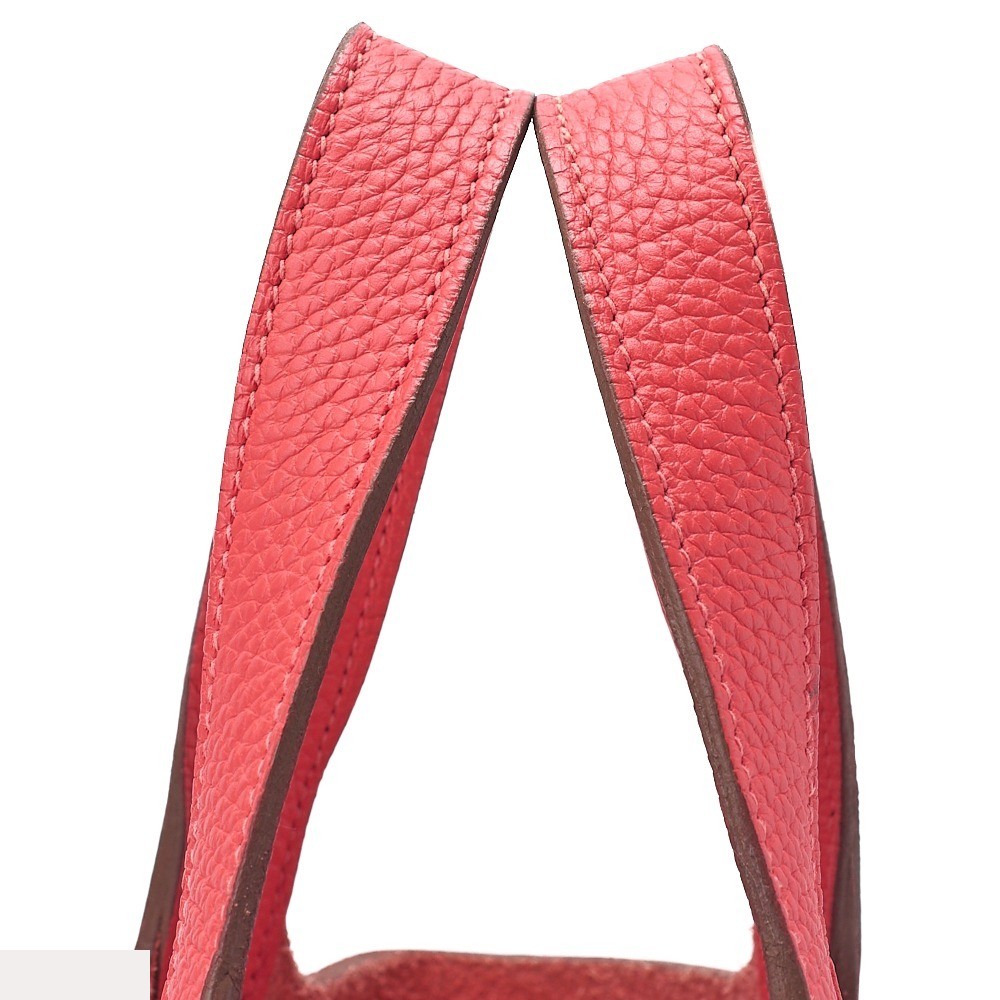 Picotin Lock PM, Taurillon Clemence leather, Red, Silver hardware, P stamp — view 5