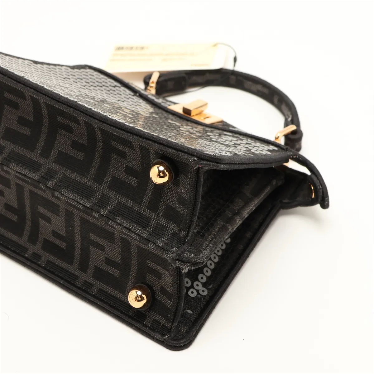 Zucca Peekaboo I.U Mini Sequin x Canvas 2-Way Handbag, Black 8BN335 — view 3