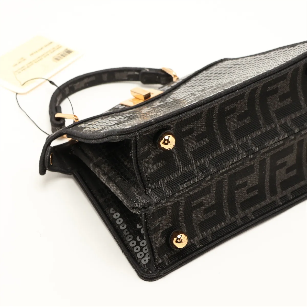 Zucca Peekaboo I.U Mini Sequin x Canvas 2-Way Handbag, Black 8BN335 — view 4