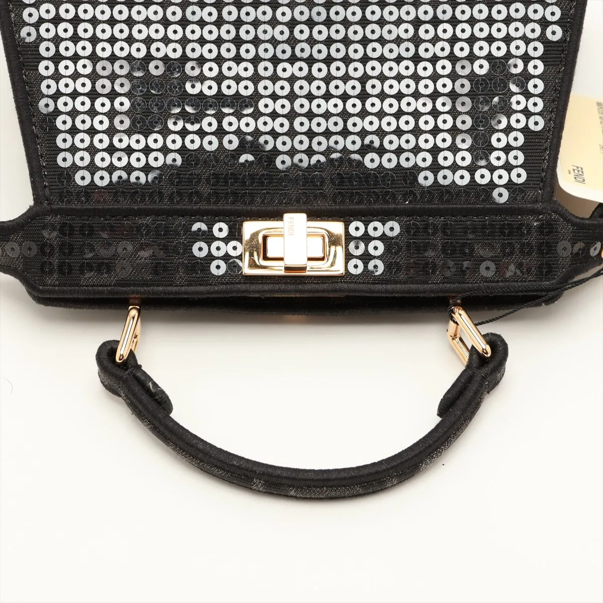 Zucca Peekaboo I.U Mini Sequin x Canvas 2-Way Handbag, Black 8BN335 — view 5