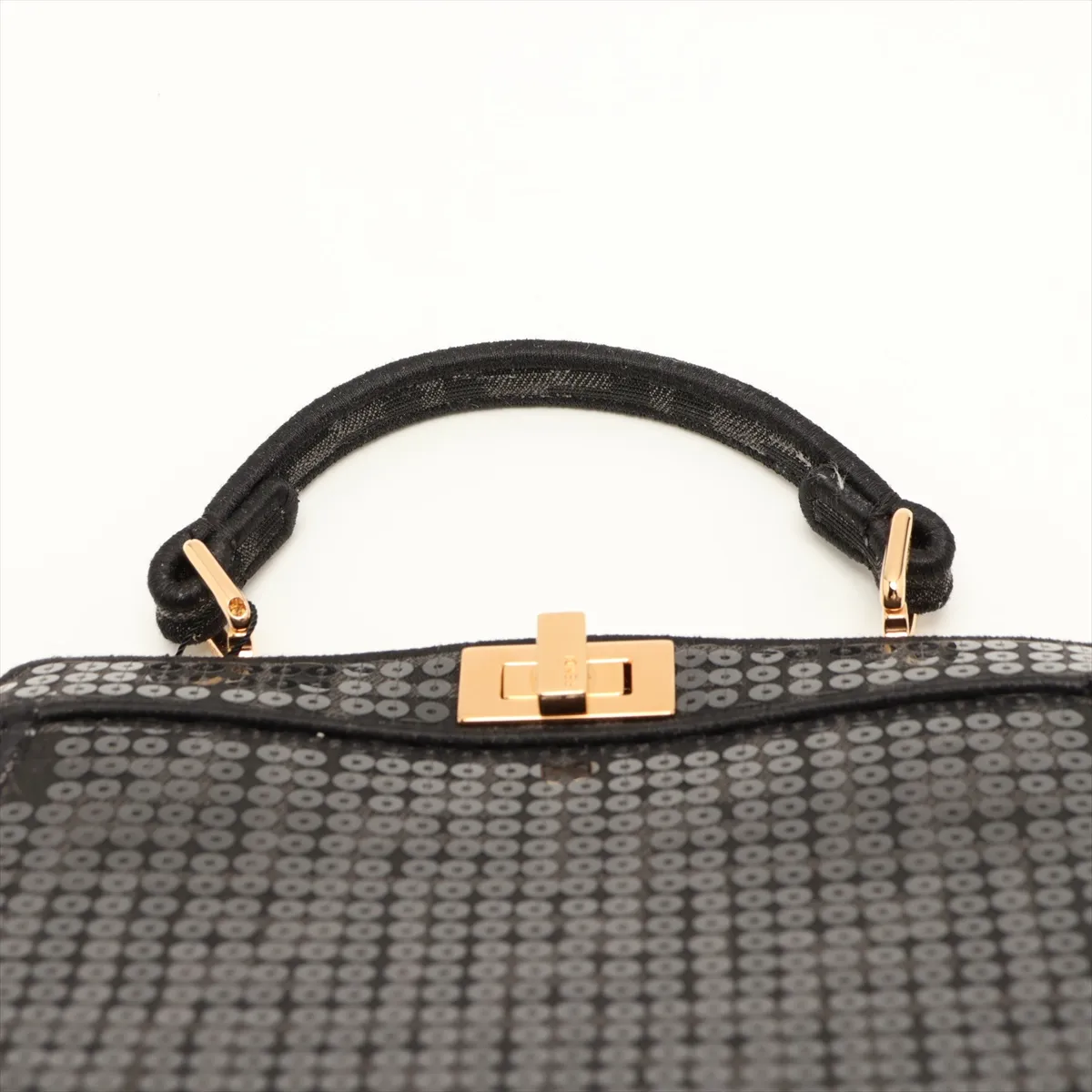 Zucca Peekaboo I.U Mini Sequin x Canvas 2-Way Handbag, Black 8BN335 — view 6