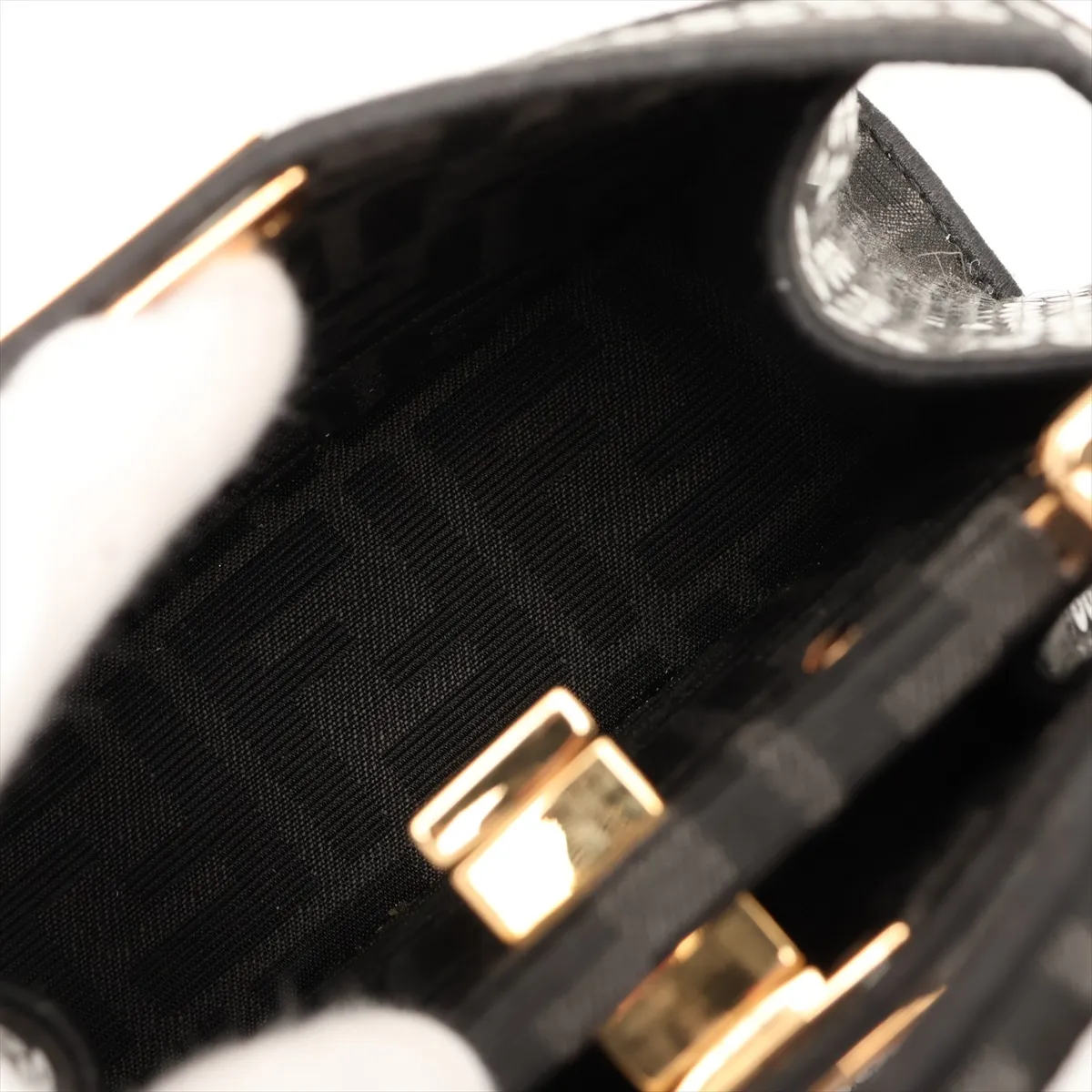 Zucca Peekaboo I.U Mini Sequin x Canvas 2-Way Handbag, Black 8BN335 — view 9