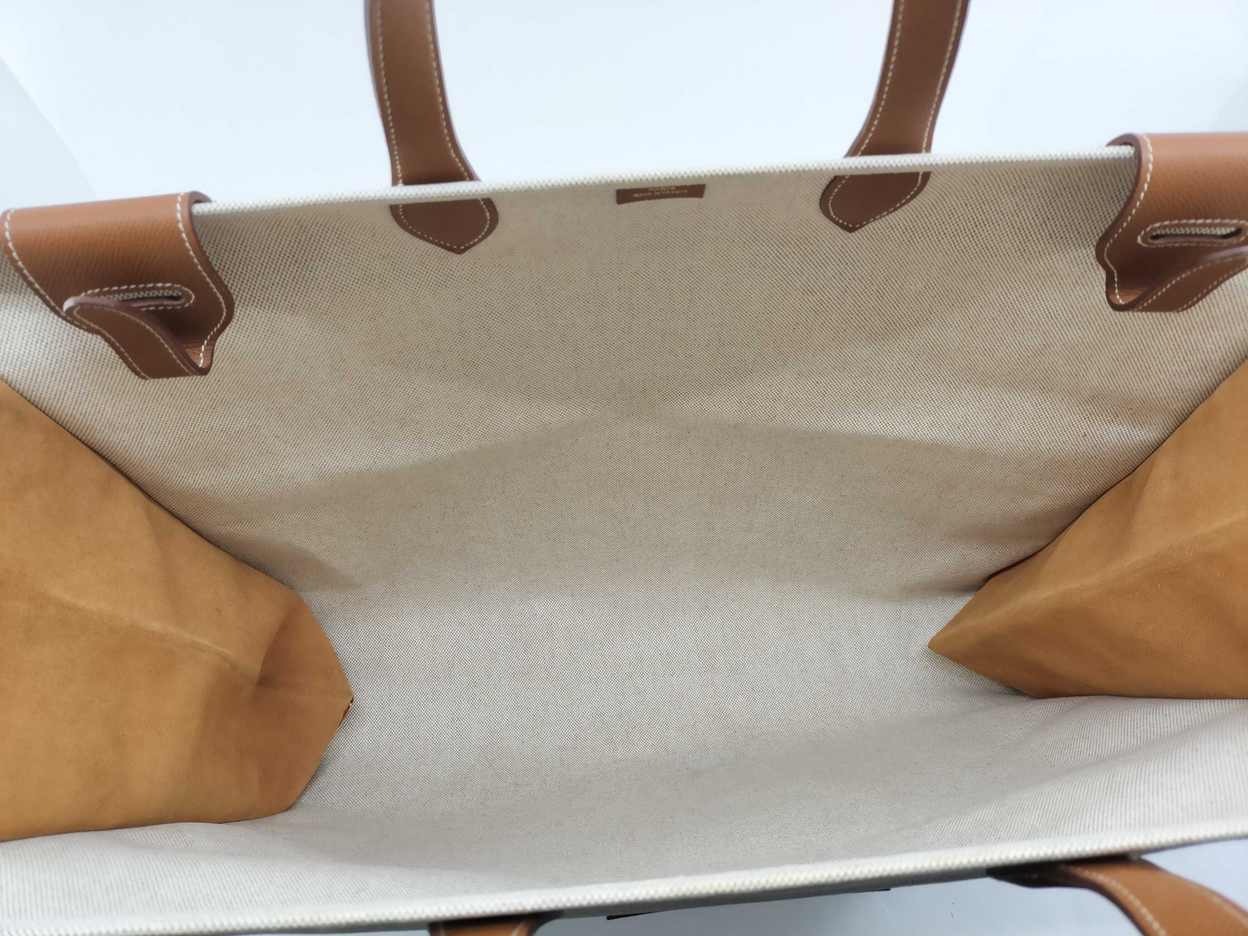 Cabas 50 Toile H Beige Gold Hardware V: 1992 Tote Bag — view 11