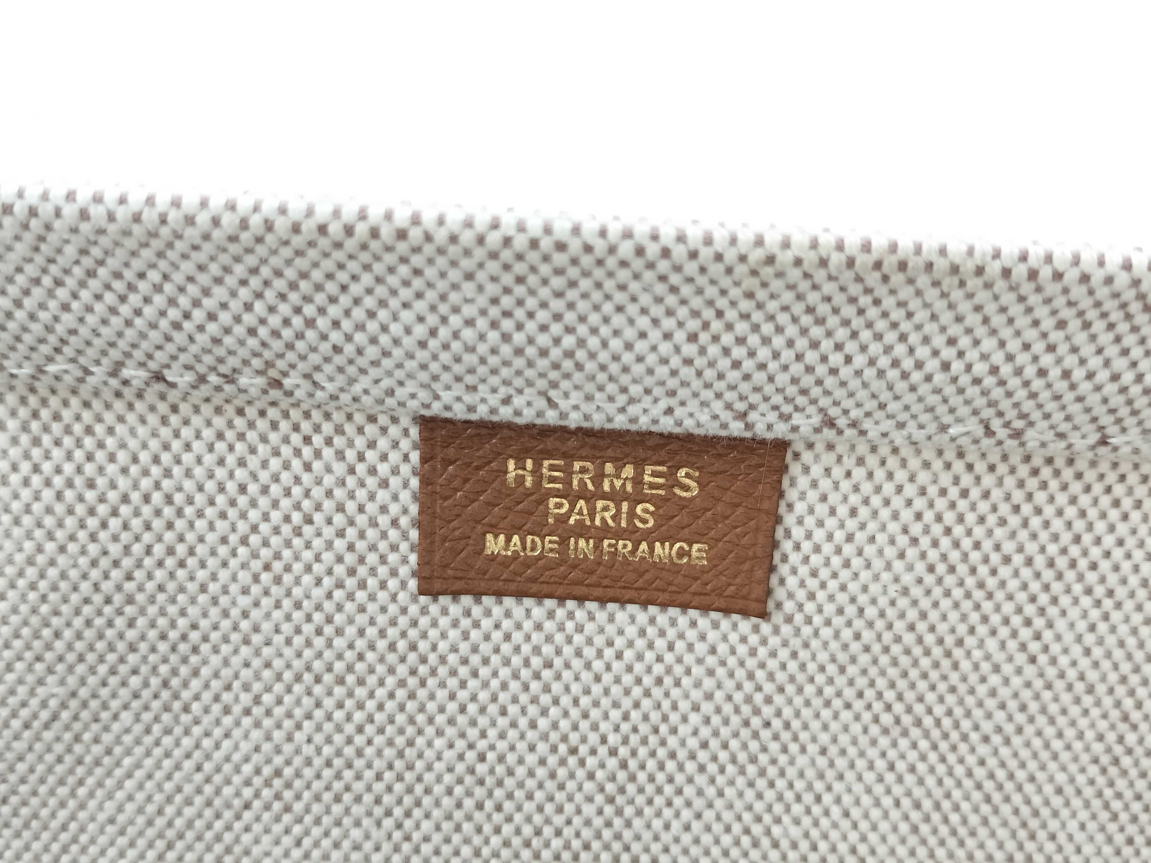 Cabas 50 Toile H Beige Gold Hardware V: 1992 Tote Bag — view 13