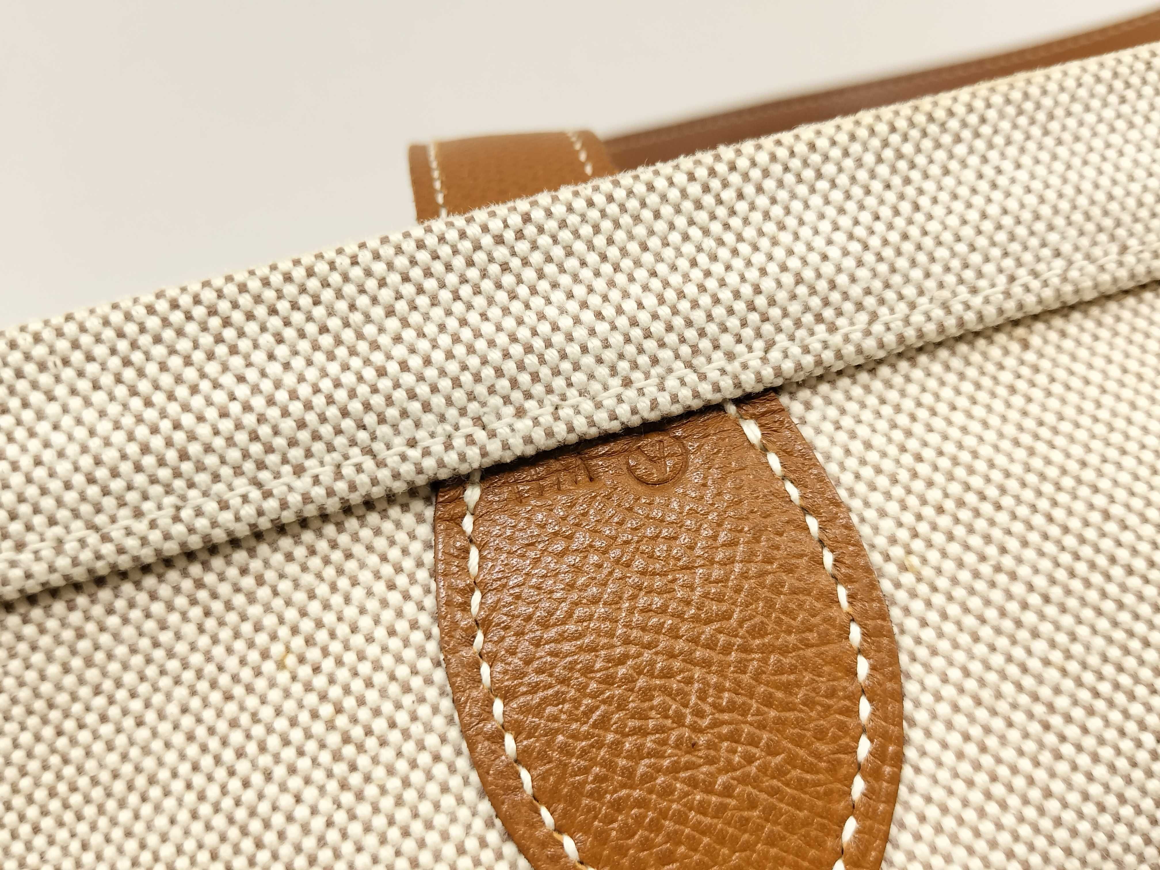 Cabas 50 Toile H Beige Gold Hardware V: 1992 Tote Bag — view 14
