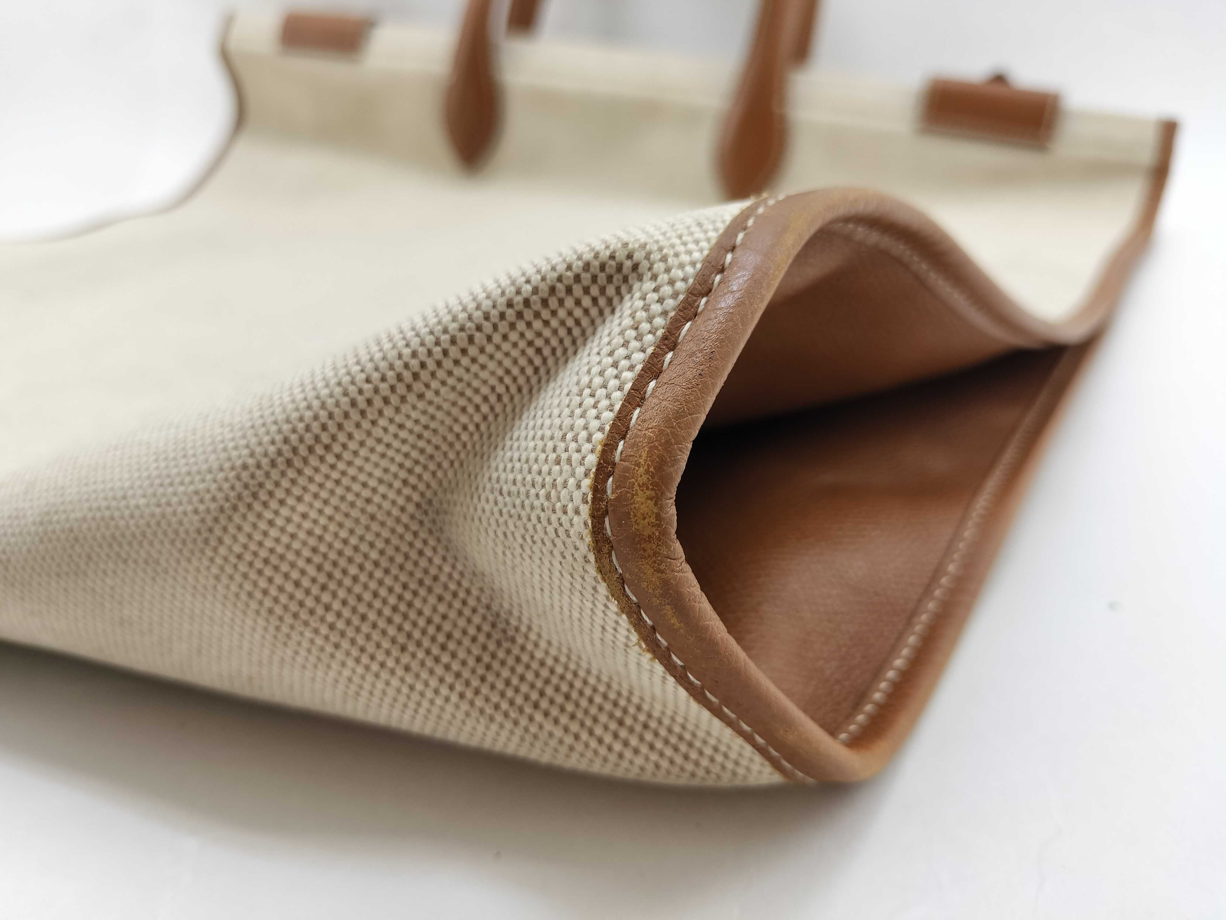 Cabas 50 Toile H Beige Gold Hardware V: 1992 Tote Bag — view 4