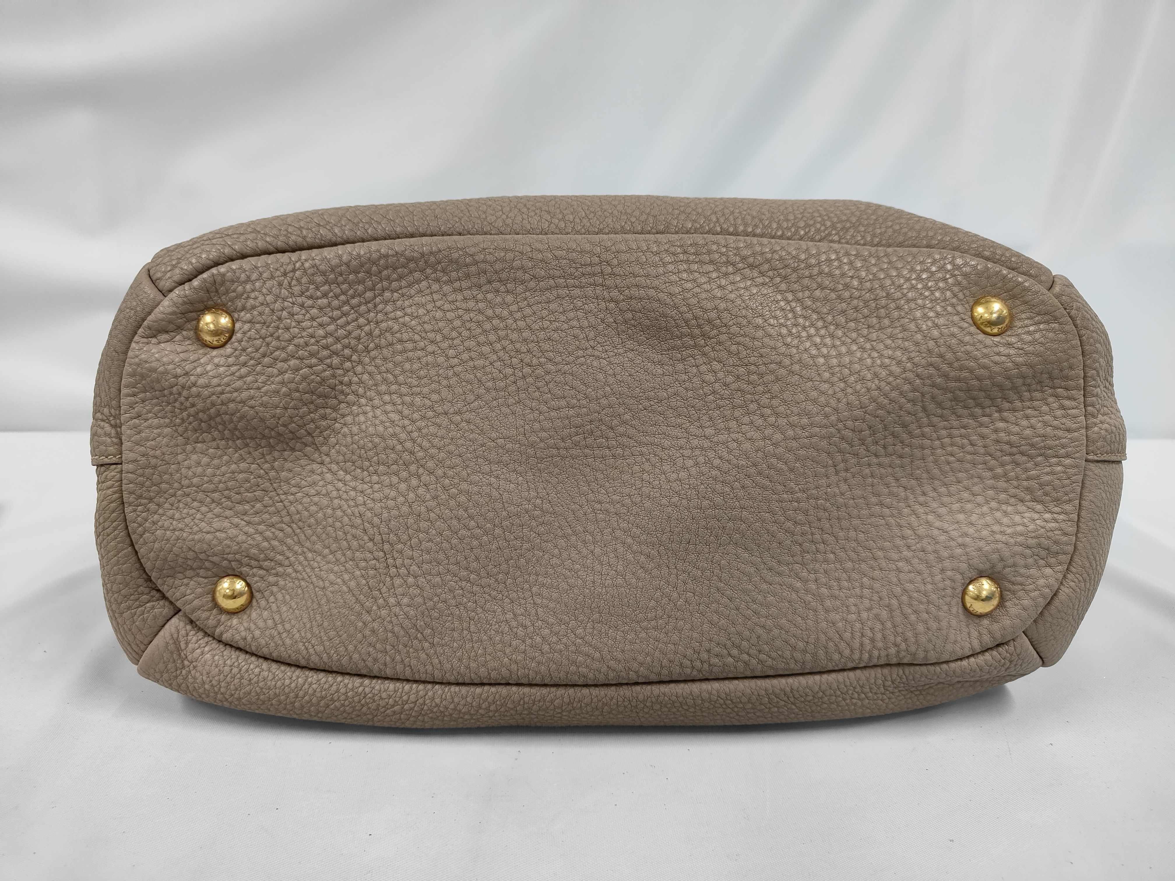 leather greige 2-way handbag with strap and shoulder bag — view 3