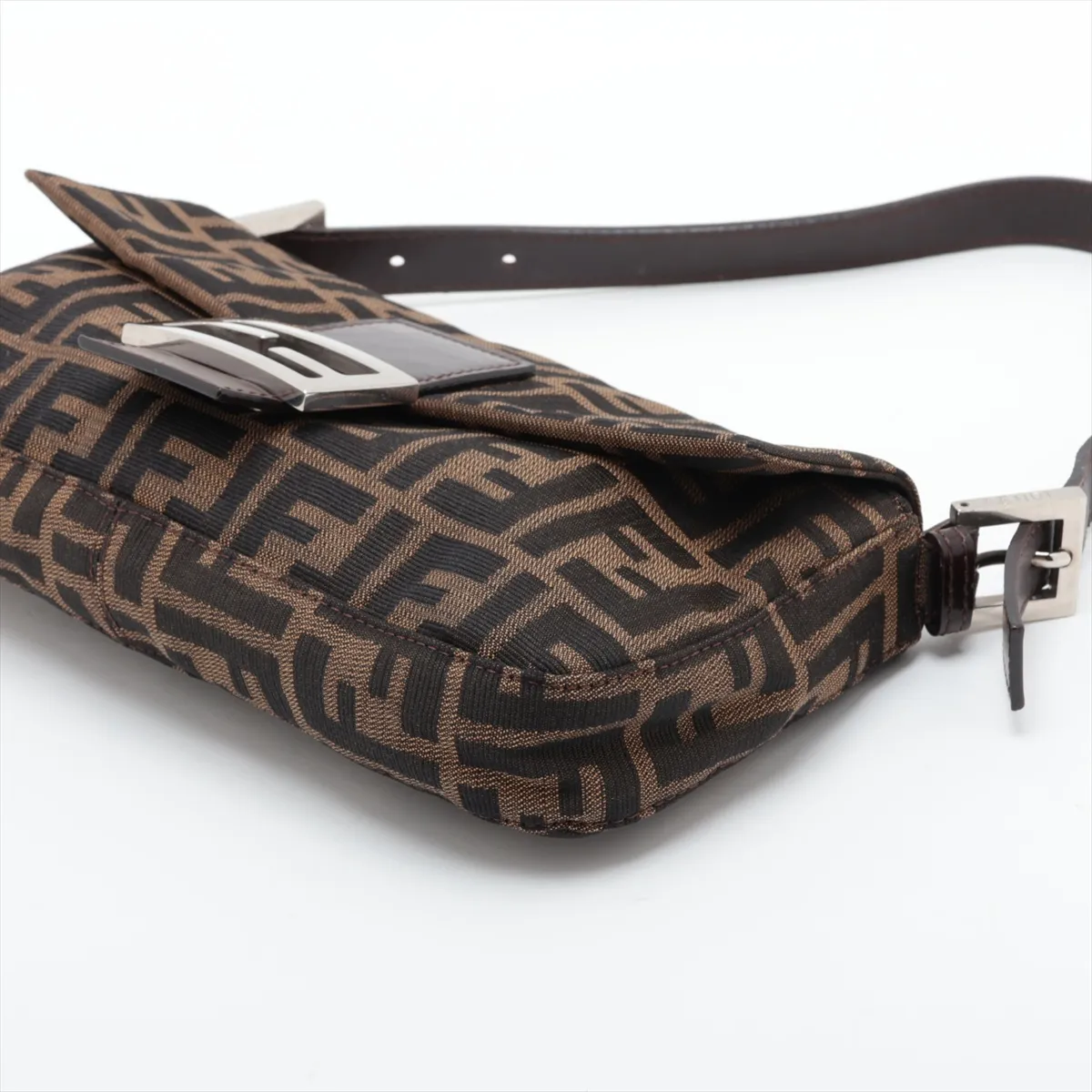 Zucca Mamma Bucket Canvas x Leather Shoulder Bag, Brown — view 3