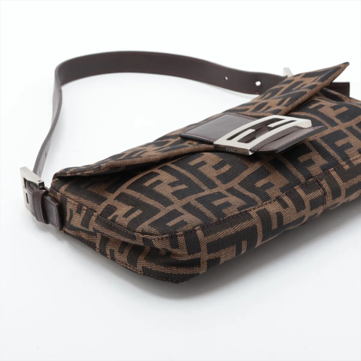 Zucca Mamma Bucket Canvas x Leather Shoulder Bag, Brown — view 4