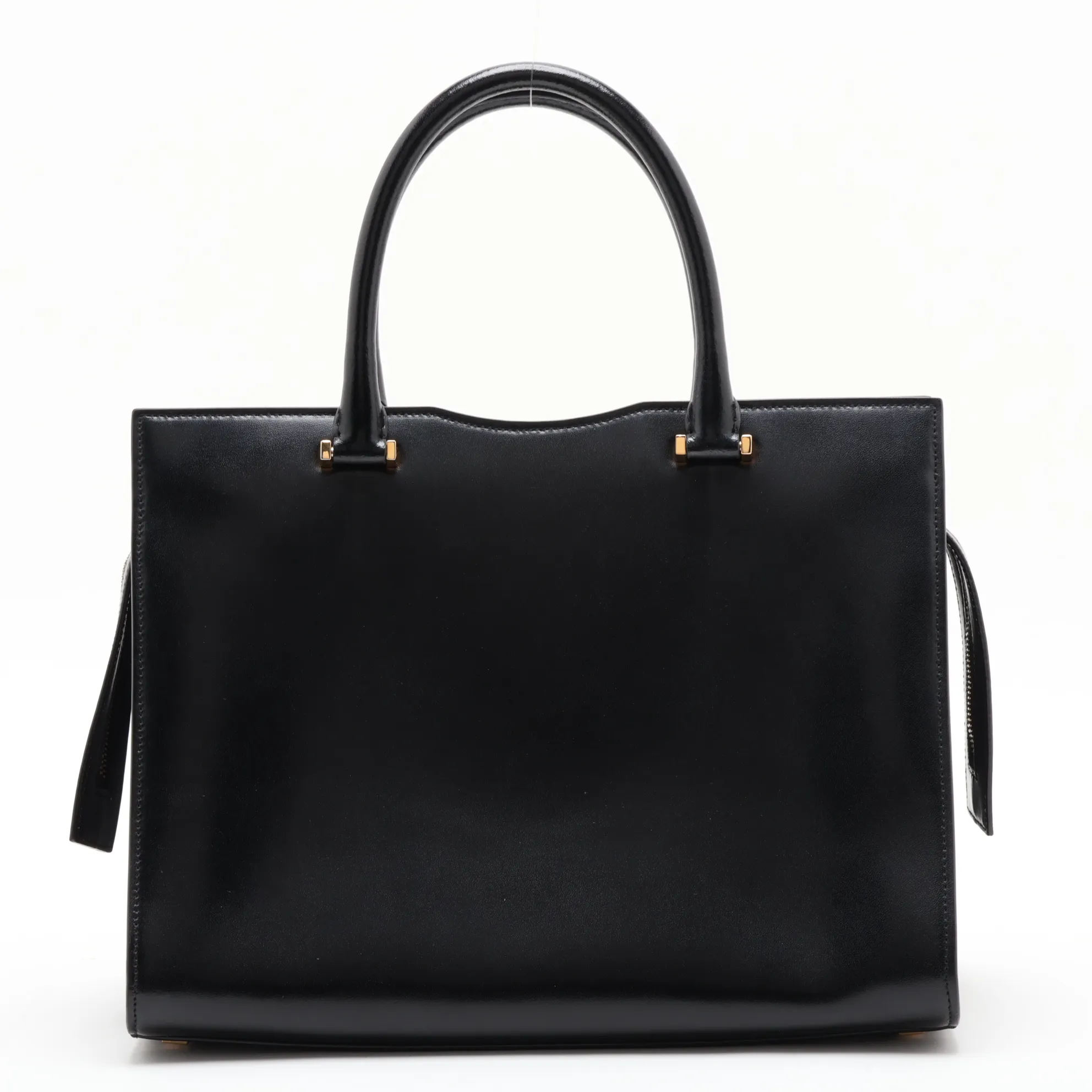 Uptown Leather Handbag, Black, 557653 — view 2