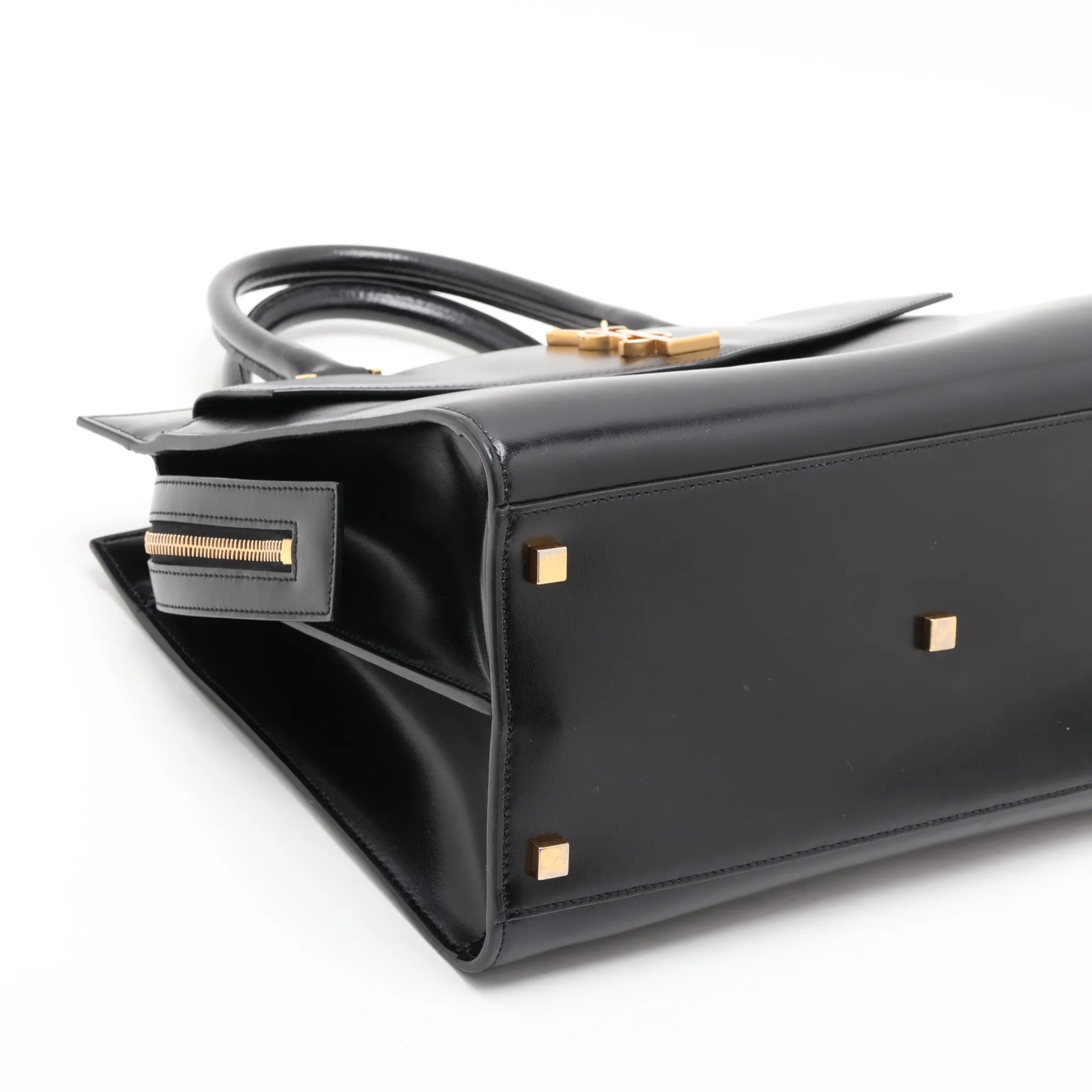 Uptown Leather Handbag, Black, 557653 — view 4