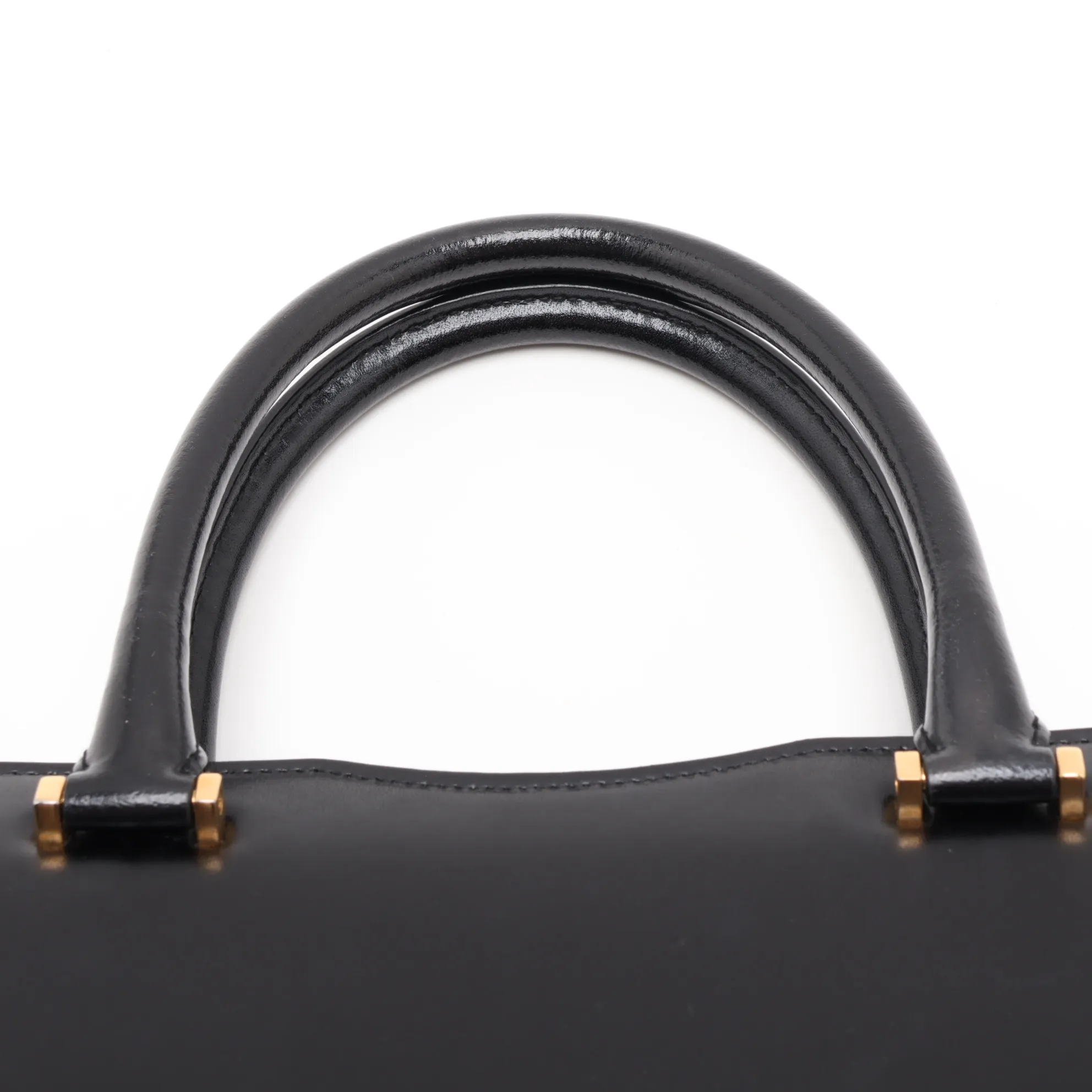 Uptown Leather Handbag, Black, 557653 — view 6