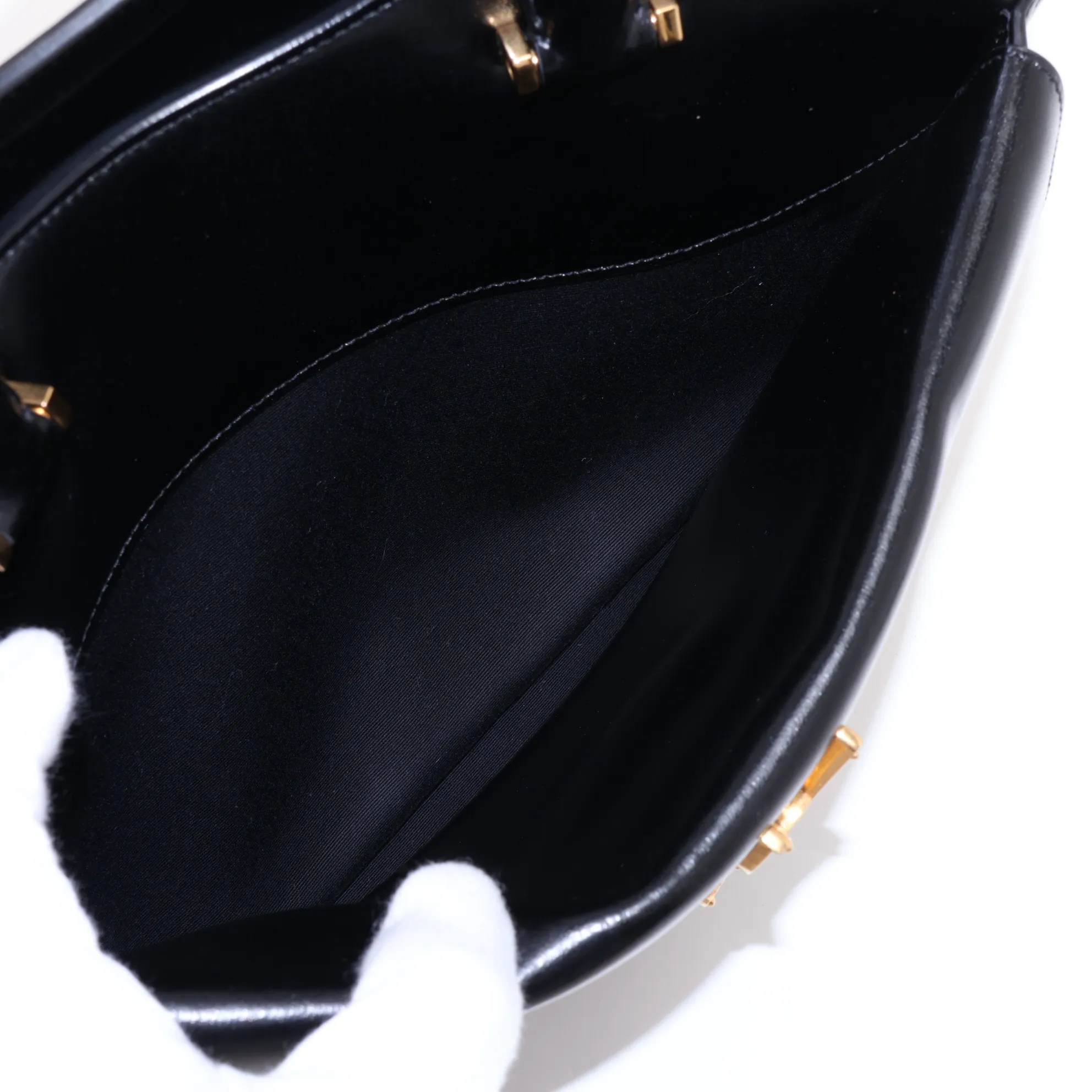 Uptown Leather Handbag, Black, 557653 — view 10