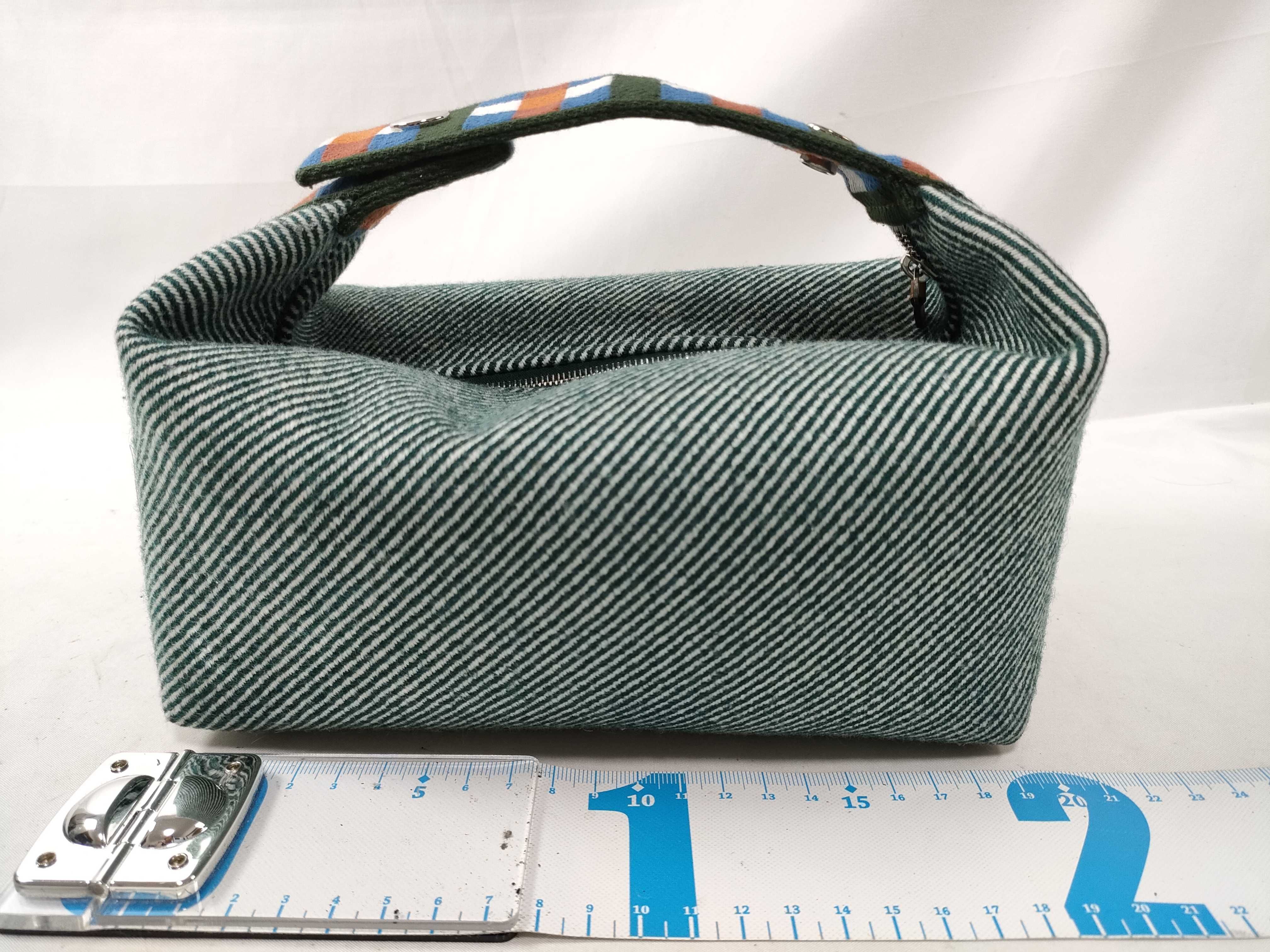 Bride à Black PM Canvas Handbag with Navy Silver Hardware — view 2