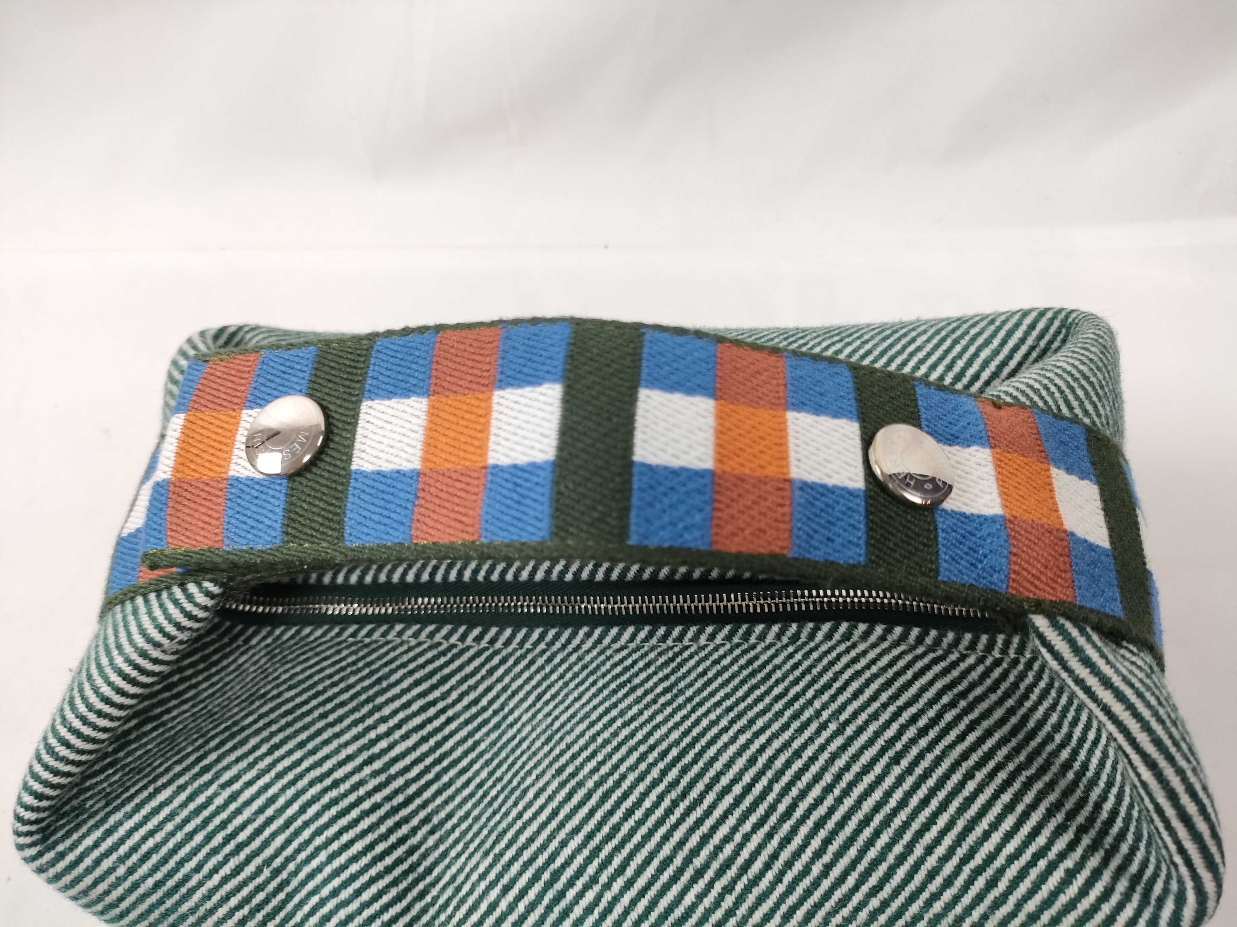 Bride à Black PM Canvas Handbag with Navy Silver Hardware — view 5