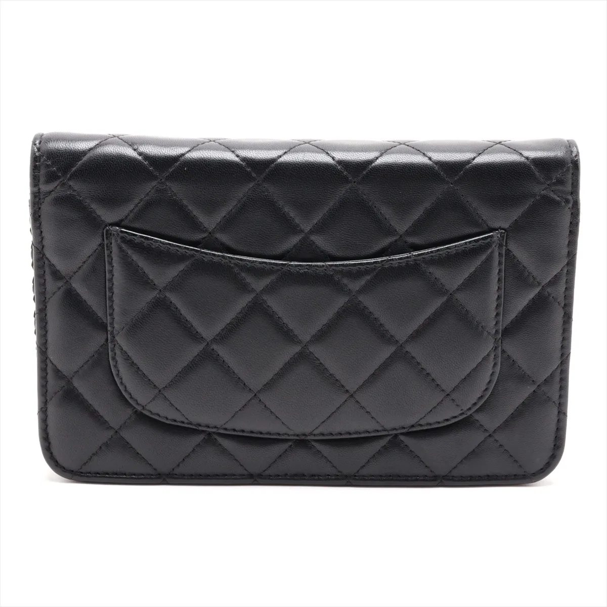 Matelassé Lambskin Chain Wallet, Black with Silver Hardware, 31099129, Serial Number 31 — view 2
