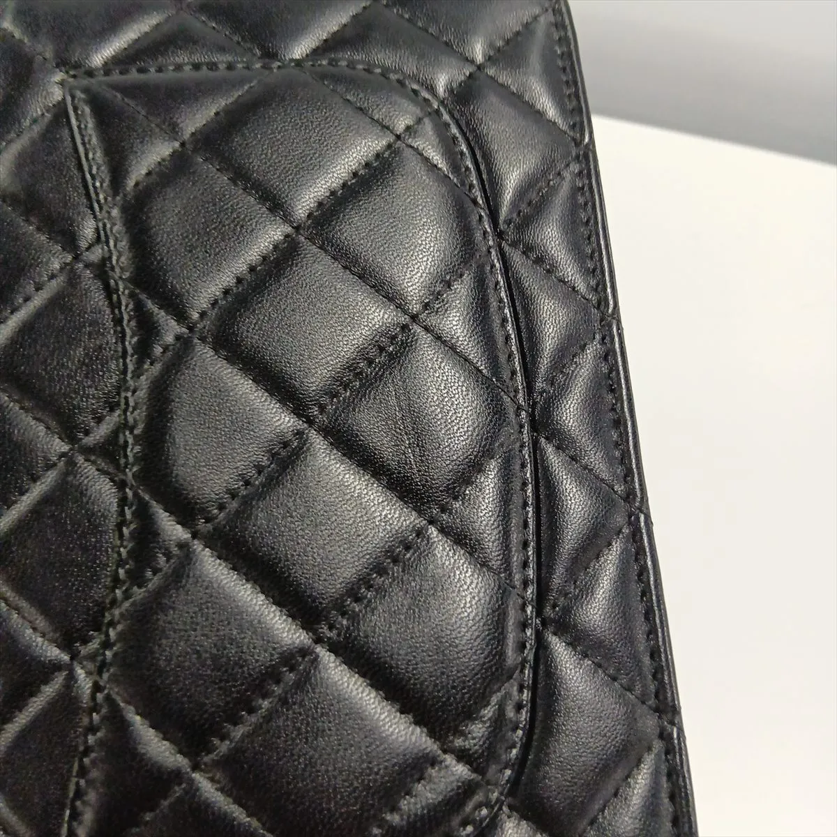 Matelassé Lambskin Chain Wallet, Black with Silver Hardware, 31099129, Serial Number 31 — view 15