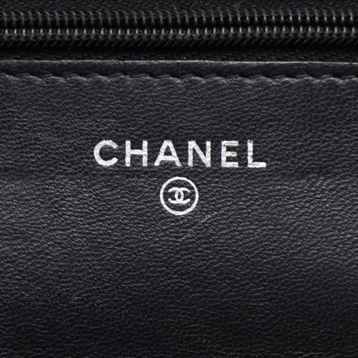 Matelassé Lambskin Chain Wallet, Black with Silver Hardware, 31099129, Serial Number 31 — view 9
