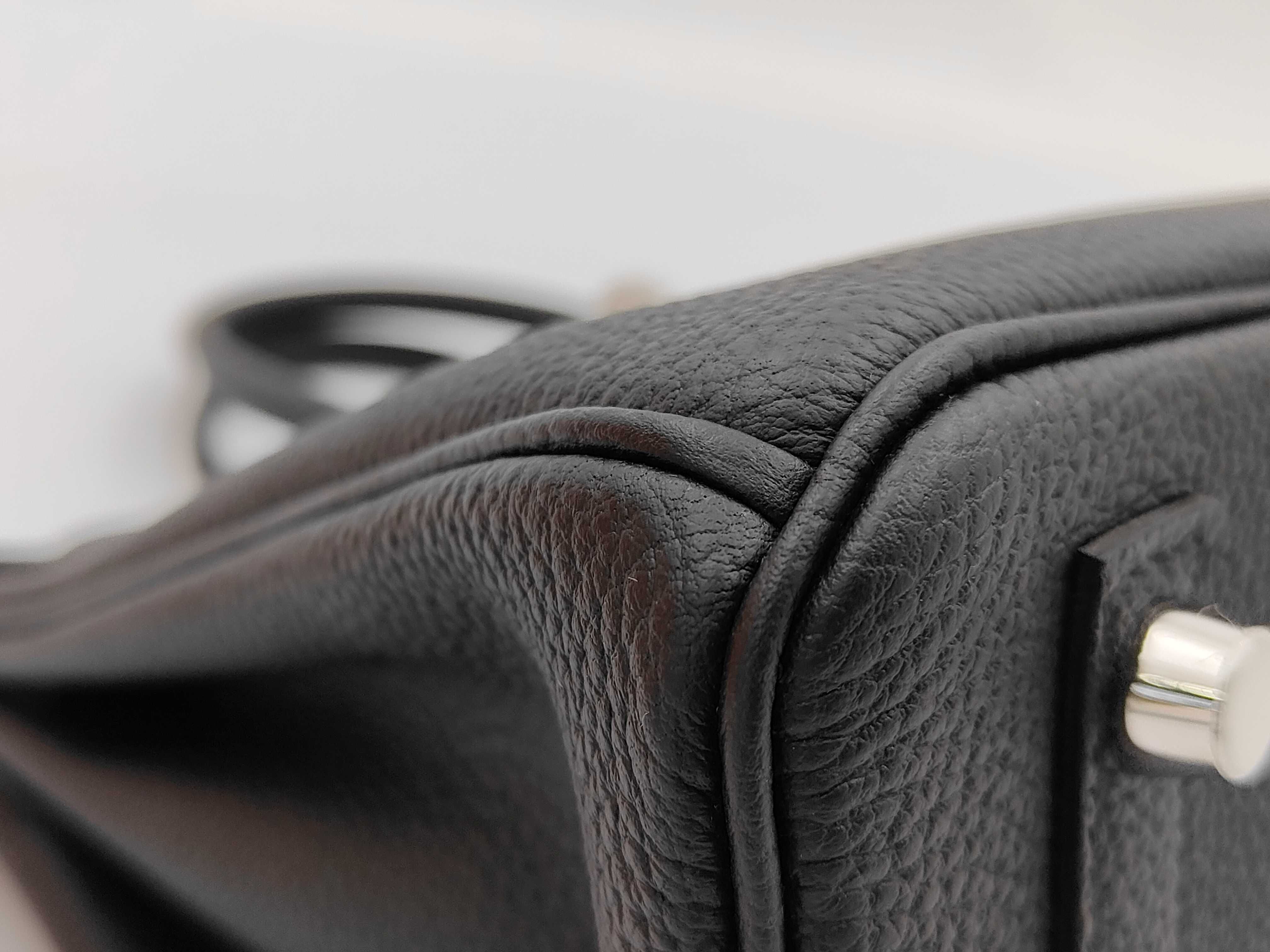 Birkin 25 Black Silver Hardware G Stamp Handbag — view 6