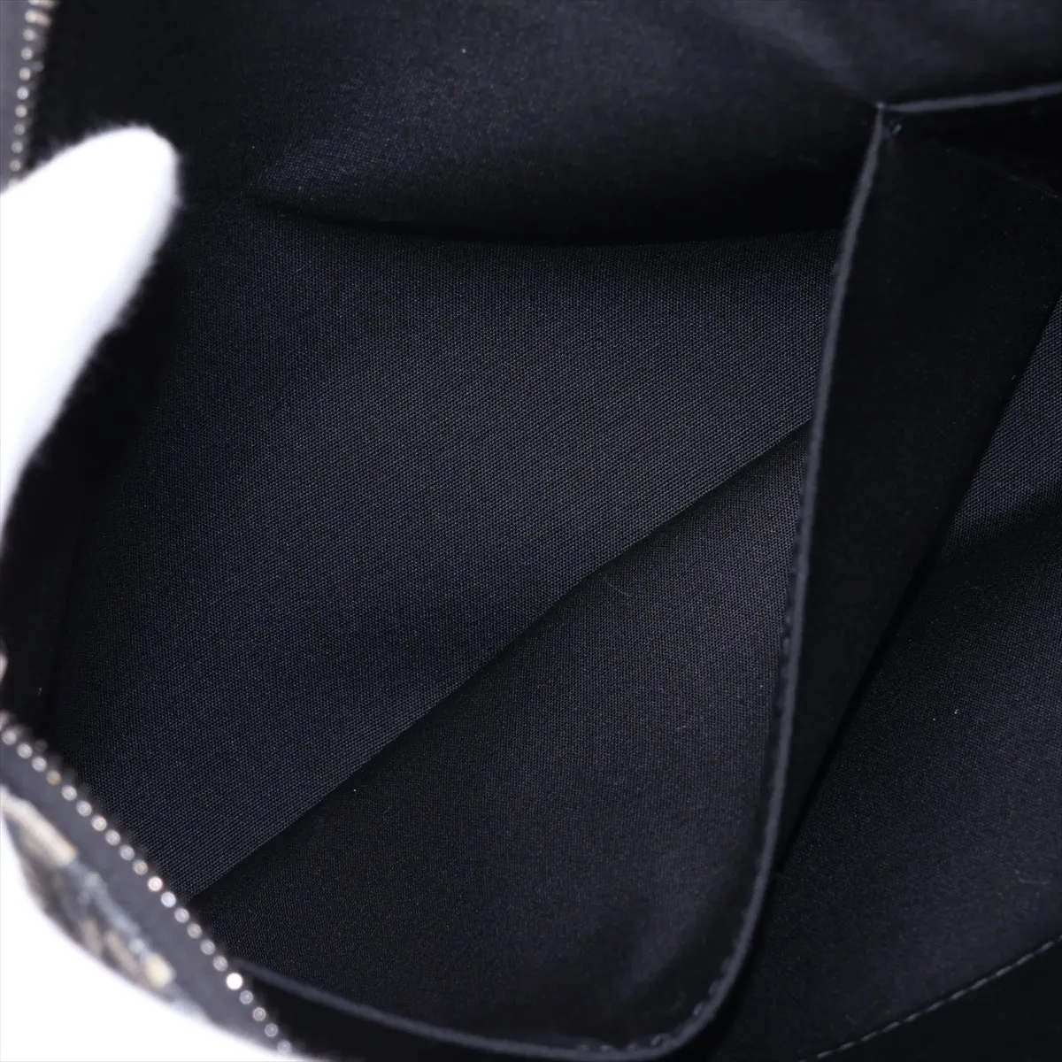 Oblique Canvas x Leather Clutch Bag, Navy — view 6
