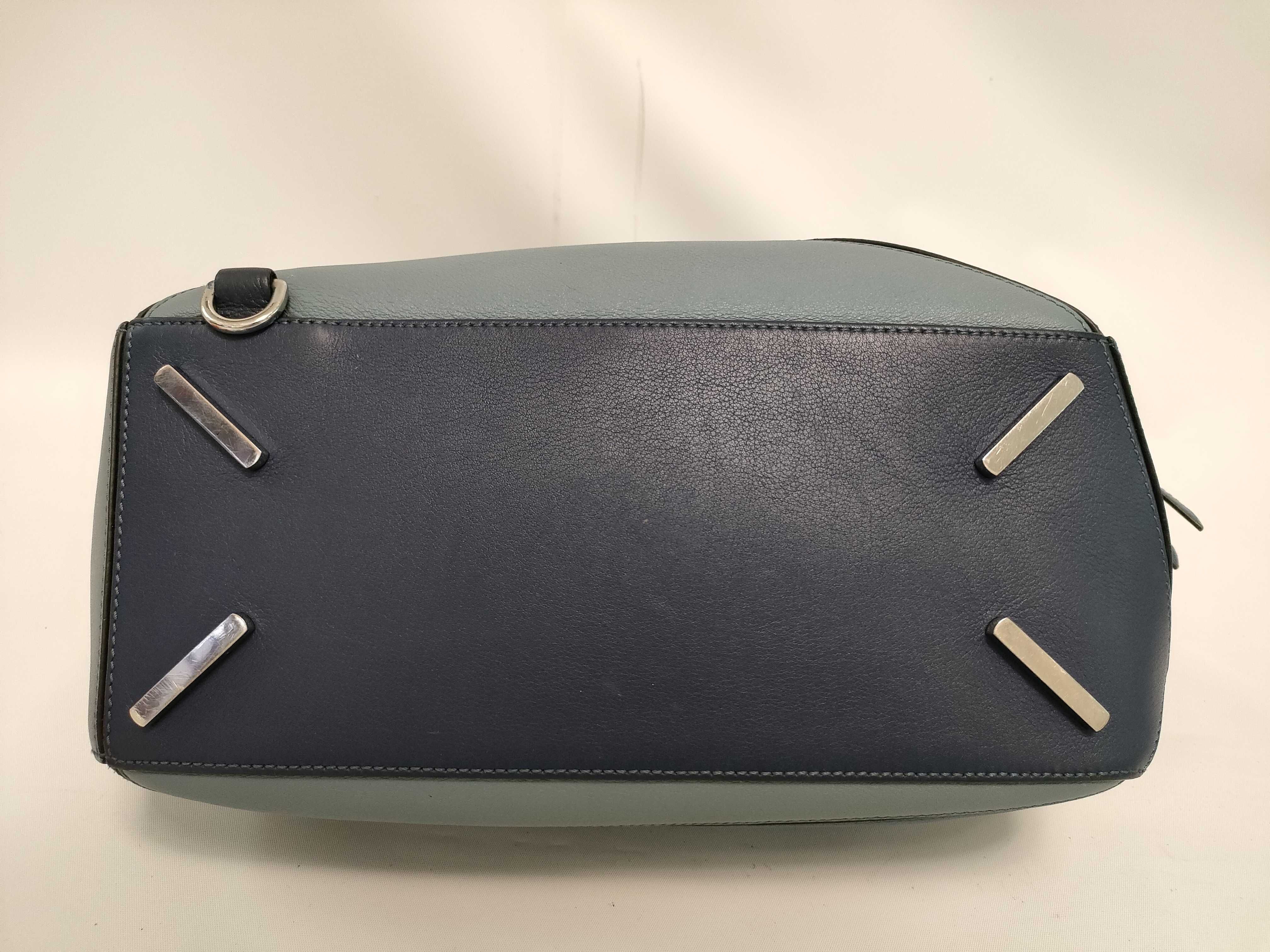 PH- Puzzle Blue Leather Medium Handbag — view 3