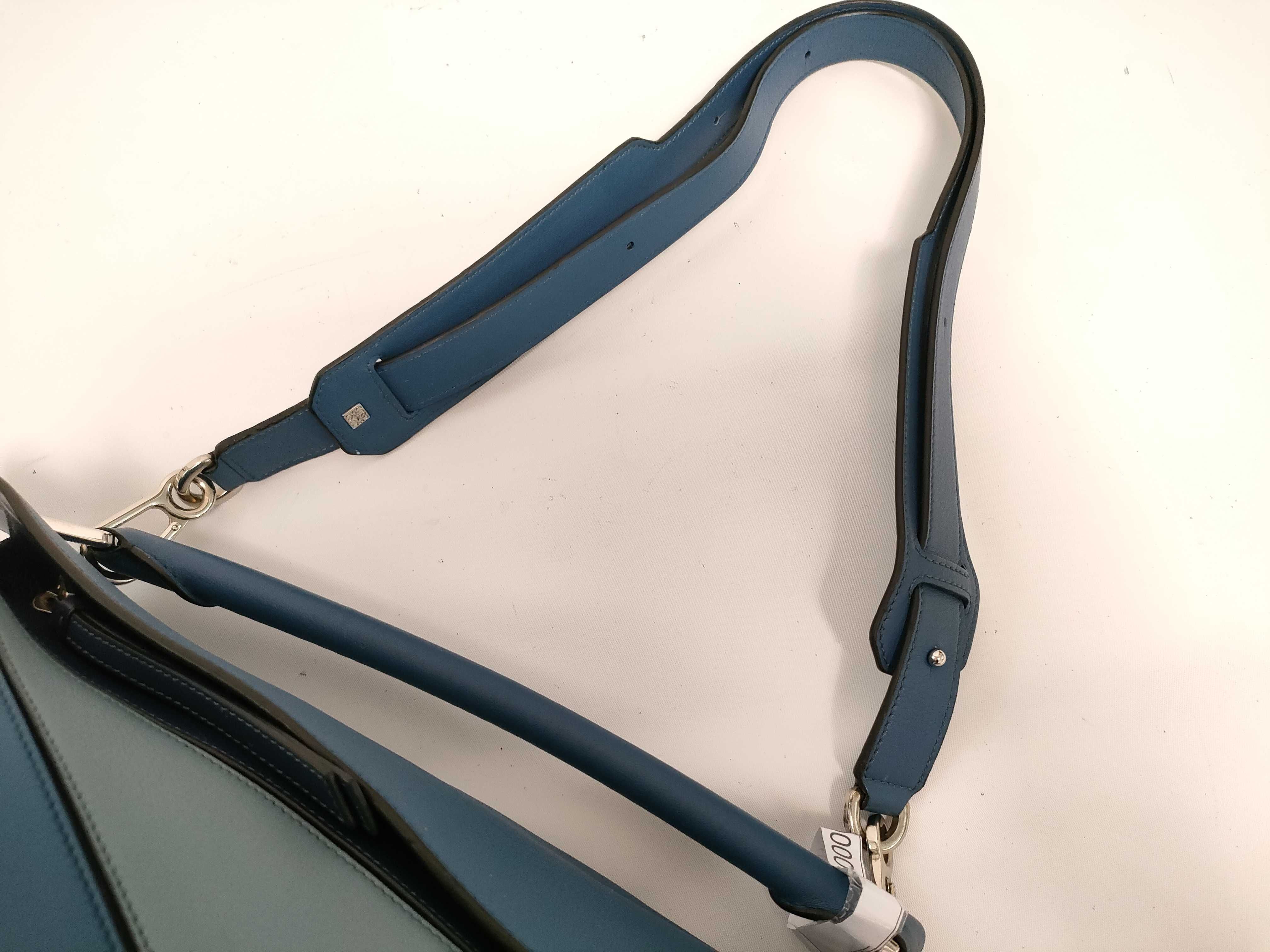 PH- Puzzle Blue Leather Medium Handbag — view 5