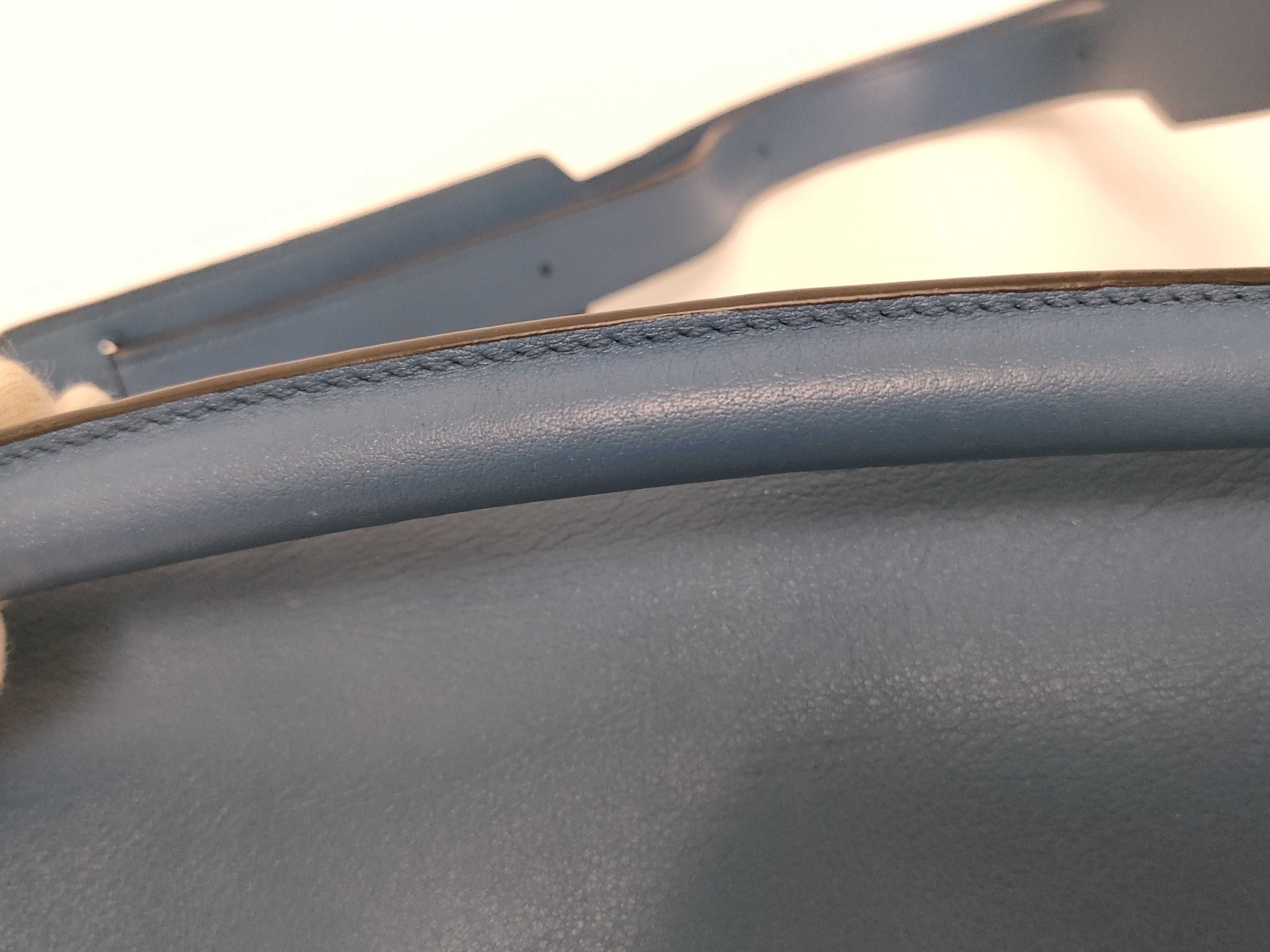 PH- Puzzle Blue Leather Medium Handbag — view 6