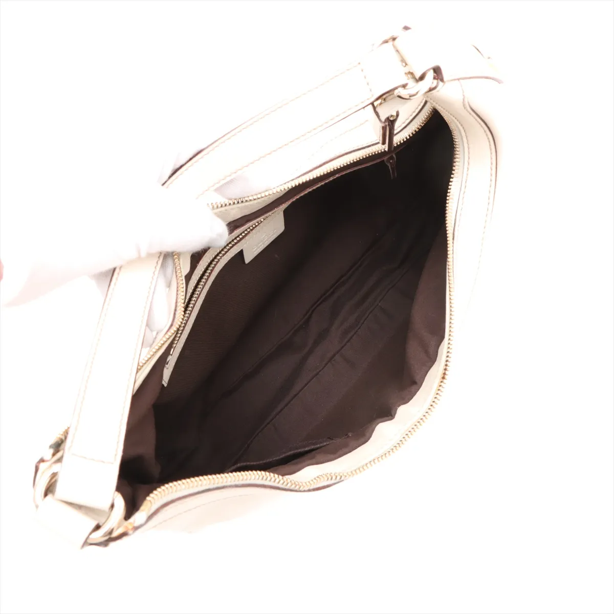 leather shoulder bag white 153010 — view 7