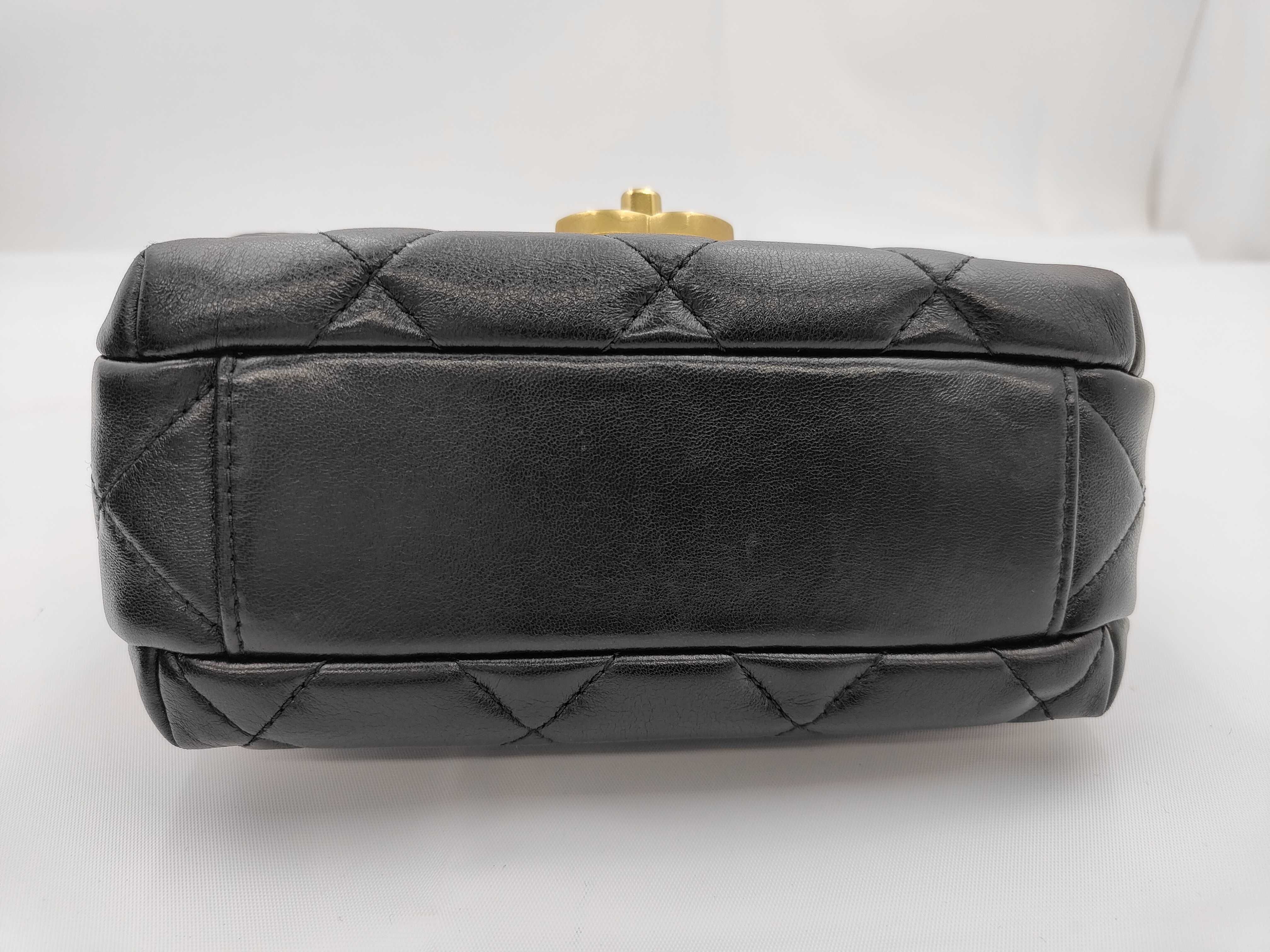 Black Lambskin Matelassé Mini Flap Chain Bag with GP Hardware AS4986 — view 5