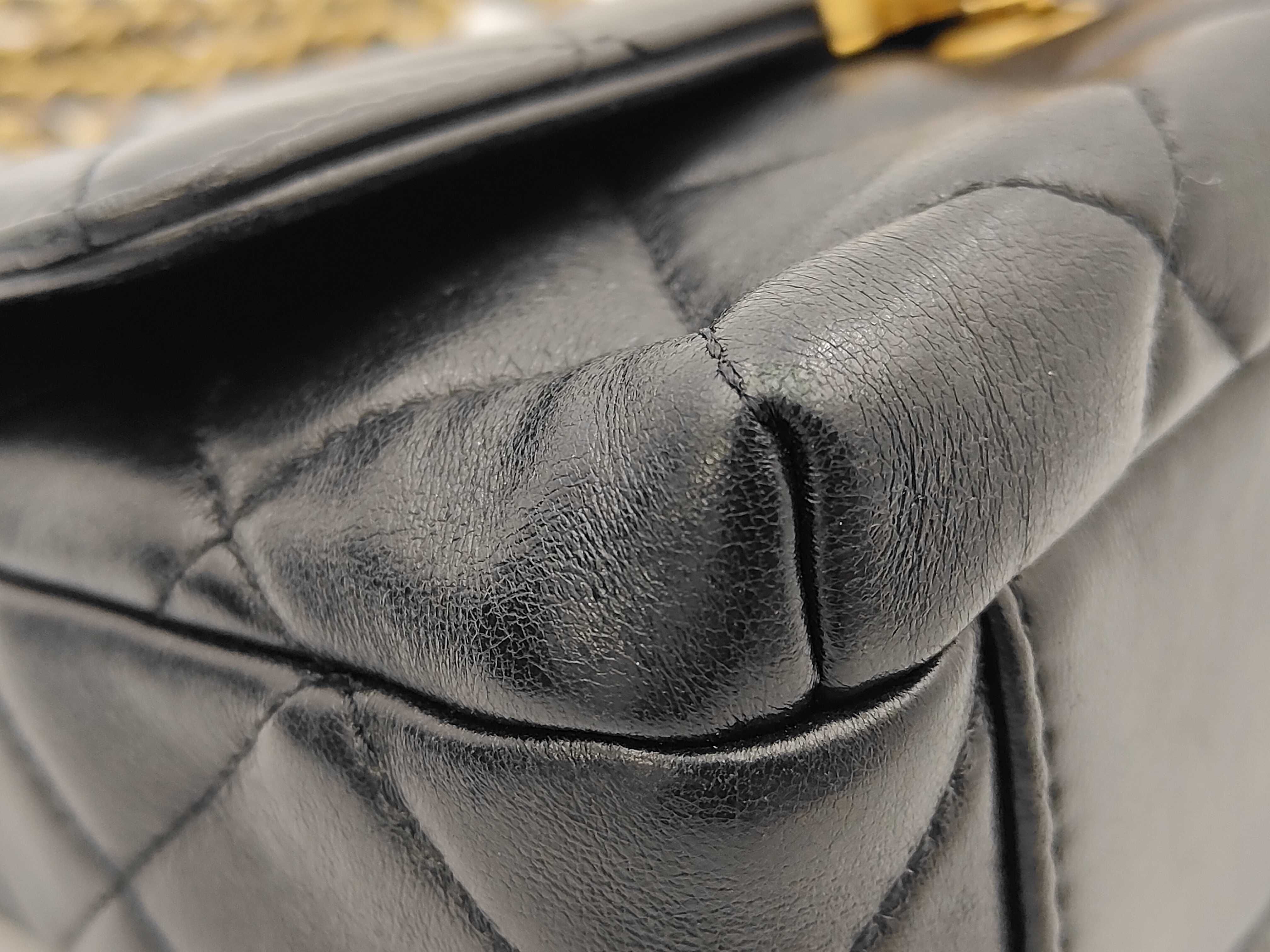 Black Lambskin Matelassé Mini Flap Chain Bag with GP Hardware AS4986 — view 6