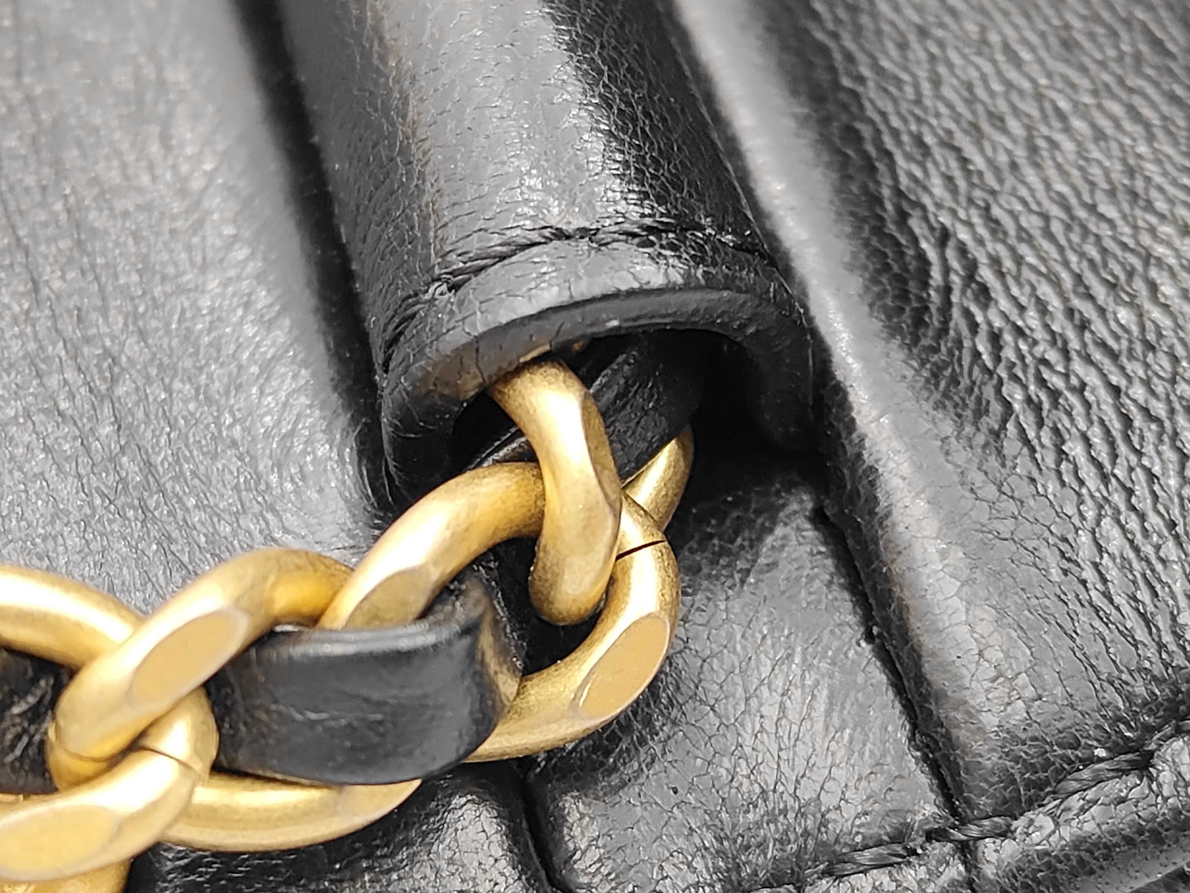 Black Lambskin Matelassé Mini Flap Chain Bag with GP Hardware AS4986 — view 7