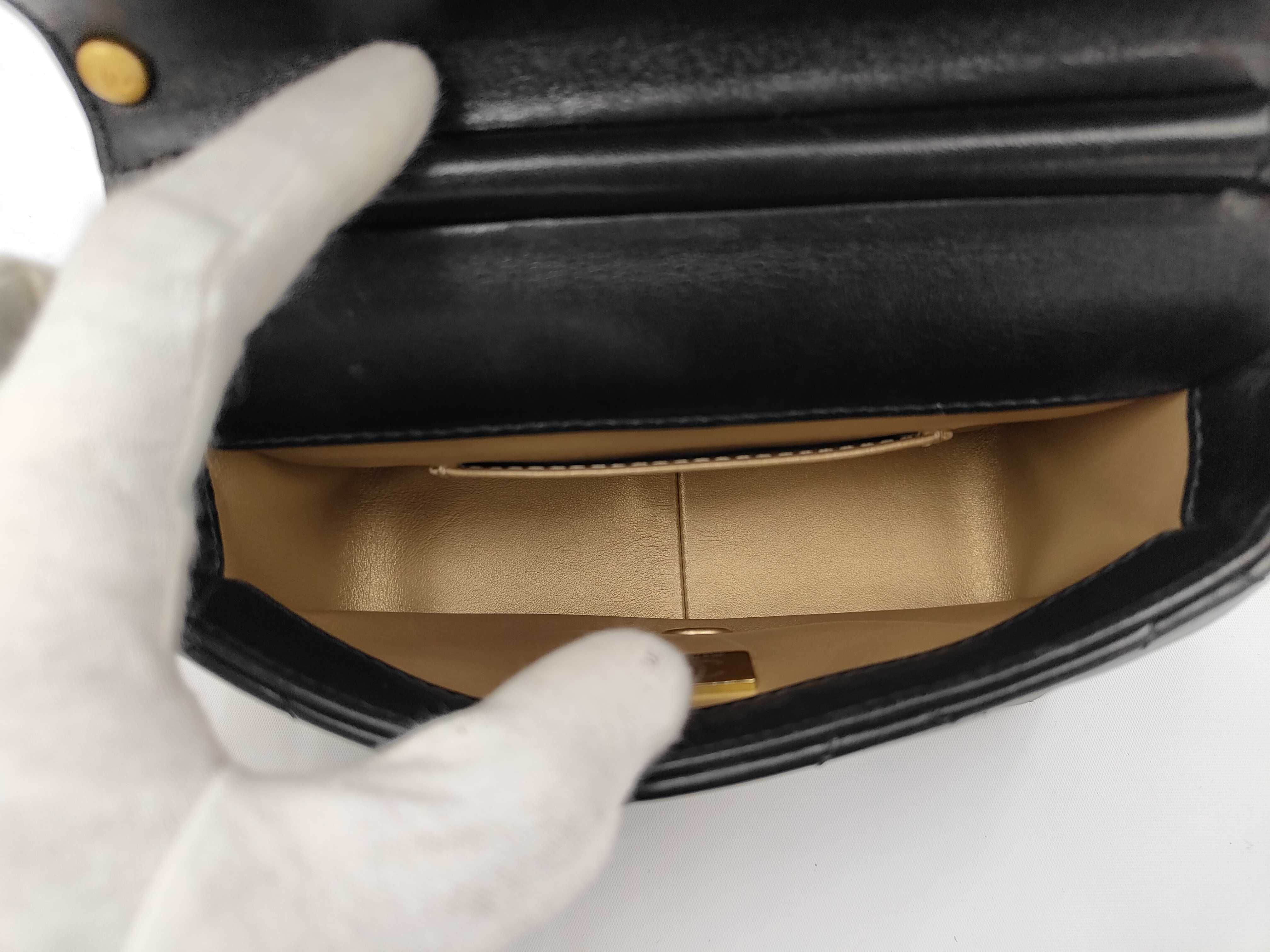 Black Lambskin Matelassé Mini Flap Chain Bag with GP Hardware AS4986 — view 10
