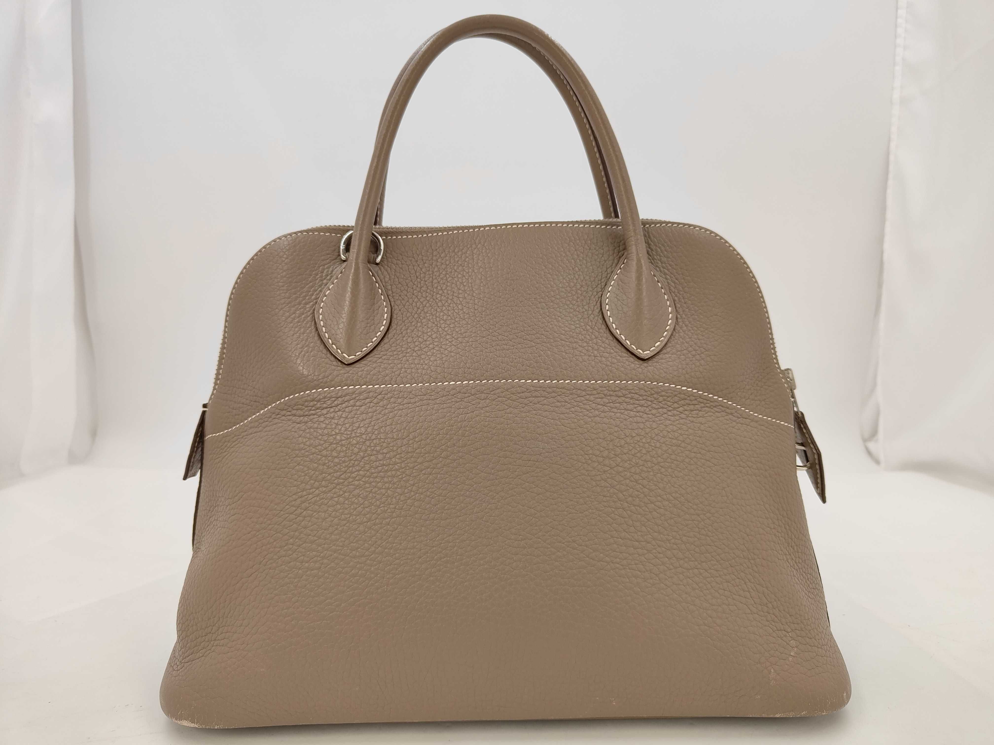 Bolide Etoupe Silver Hardware Taurillon Leather Handbag — view 2