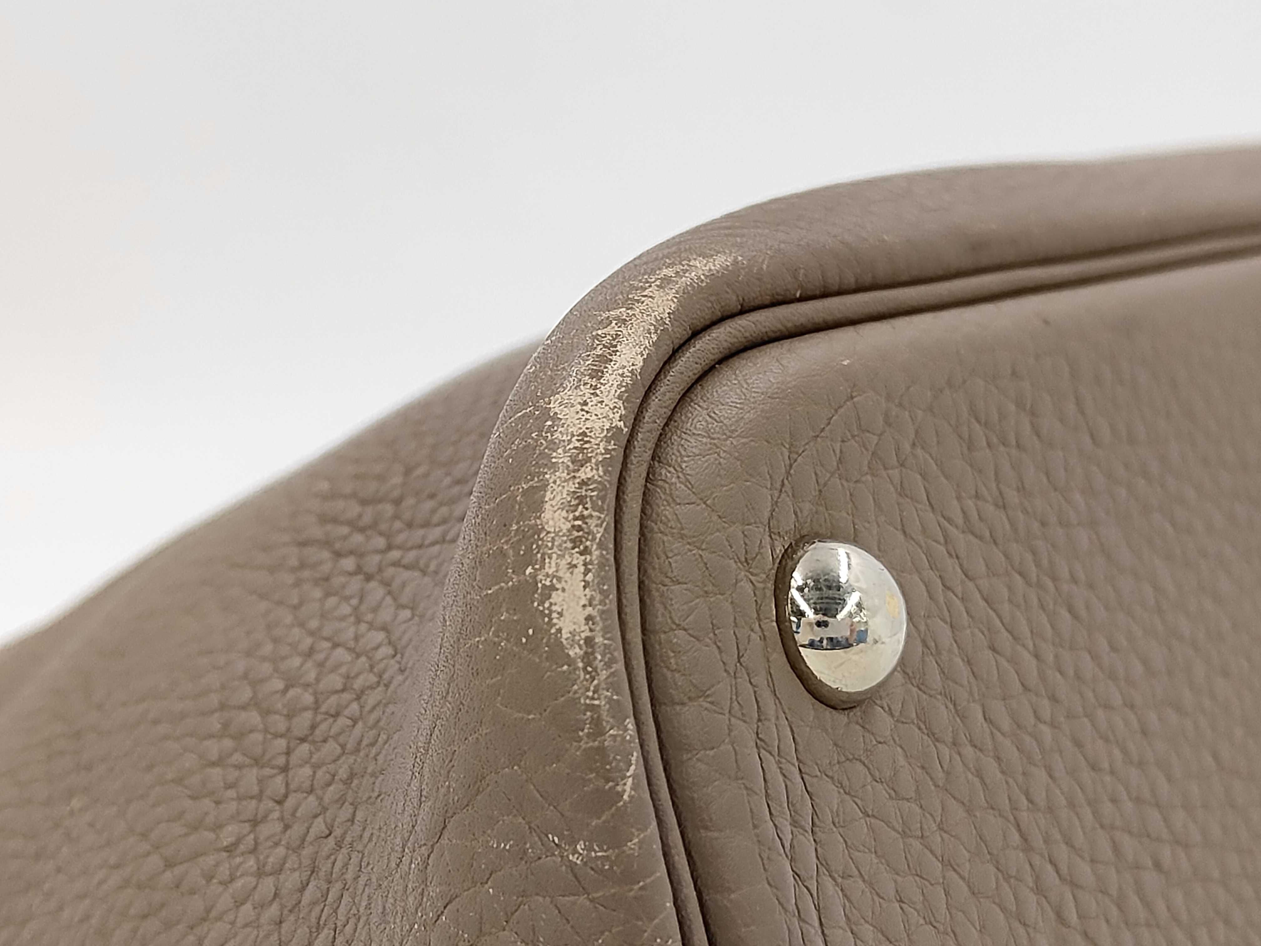 Bolide Etoupe Silver Hardware Taurillon Leather Handbag — view 4