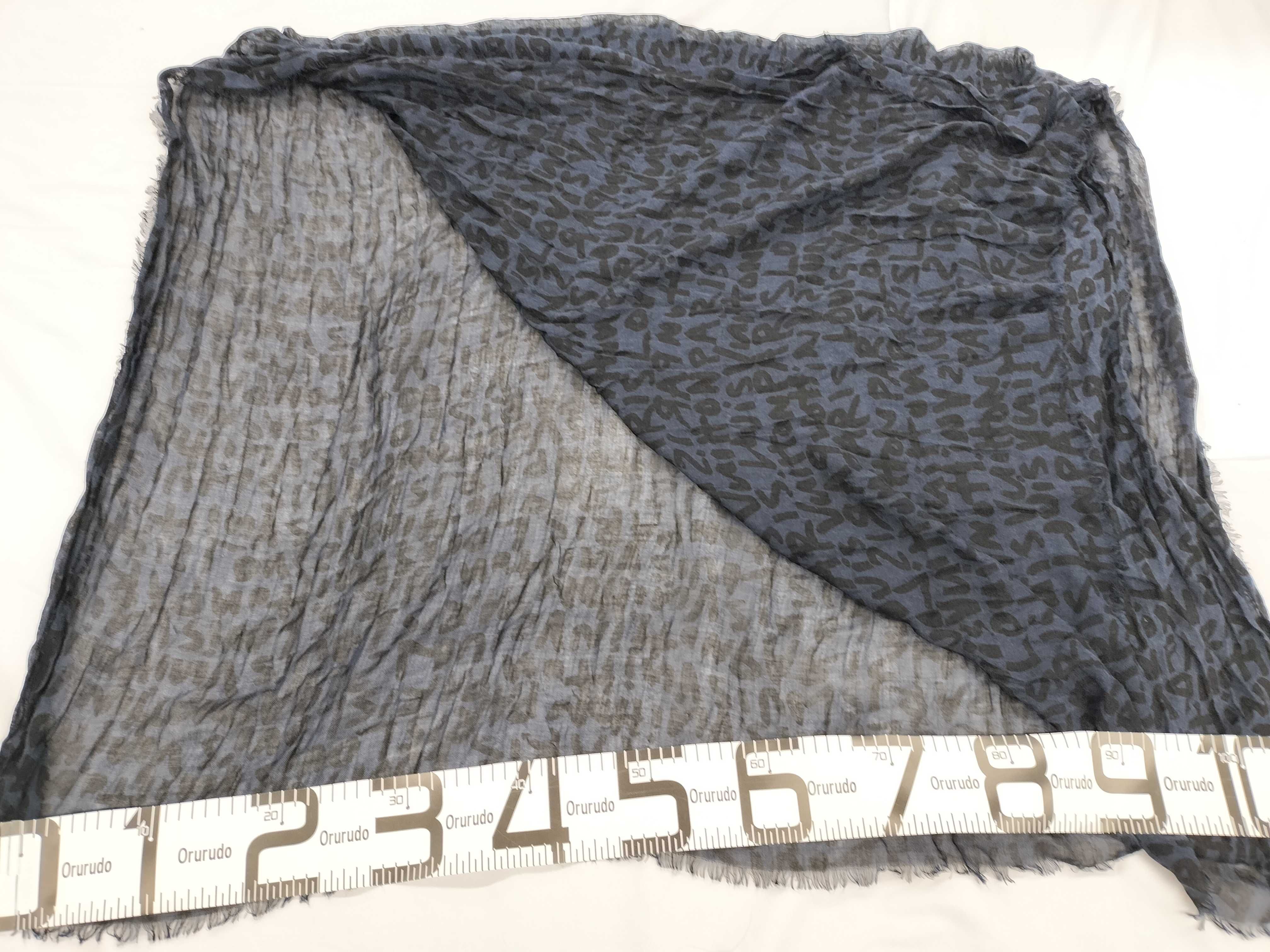 MP1344 Scarf, Black x Navy, Other Accessories — view 2